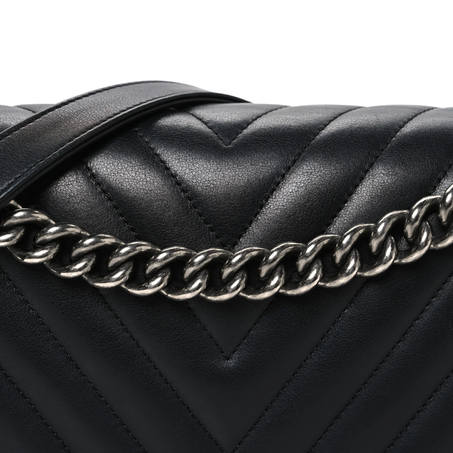 Lambskin Chevron Quilted New Medium Boy Flap Black - Image 8