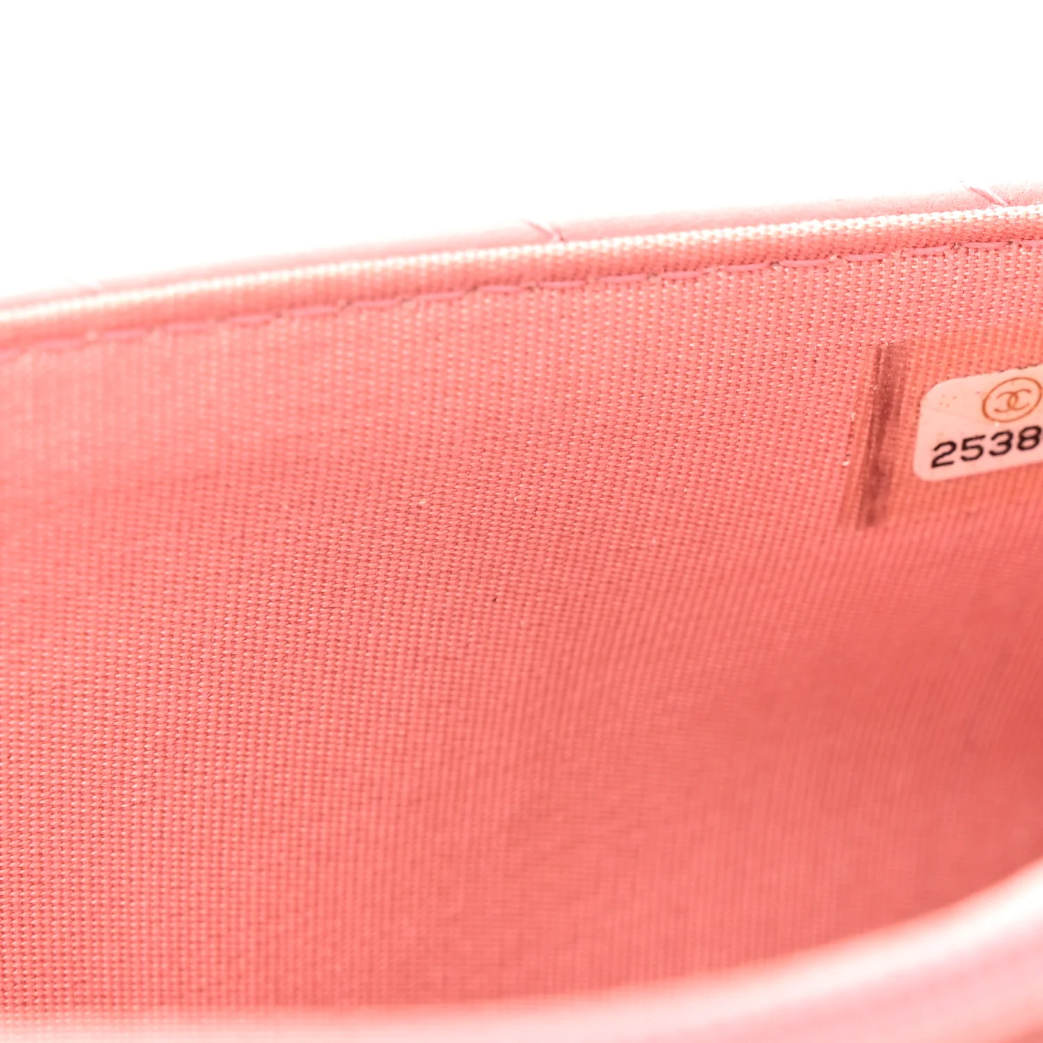 Lambskin Chevron Quilted Trendy CC Wallet On Chain WOC Pink - Image 8