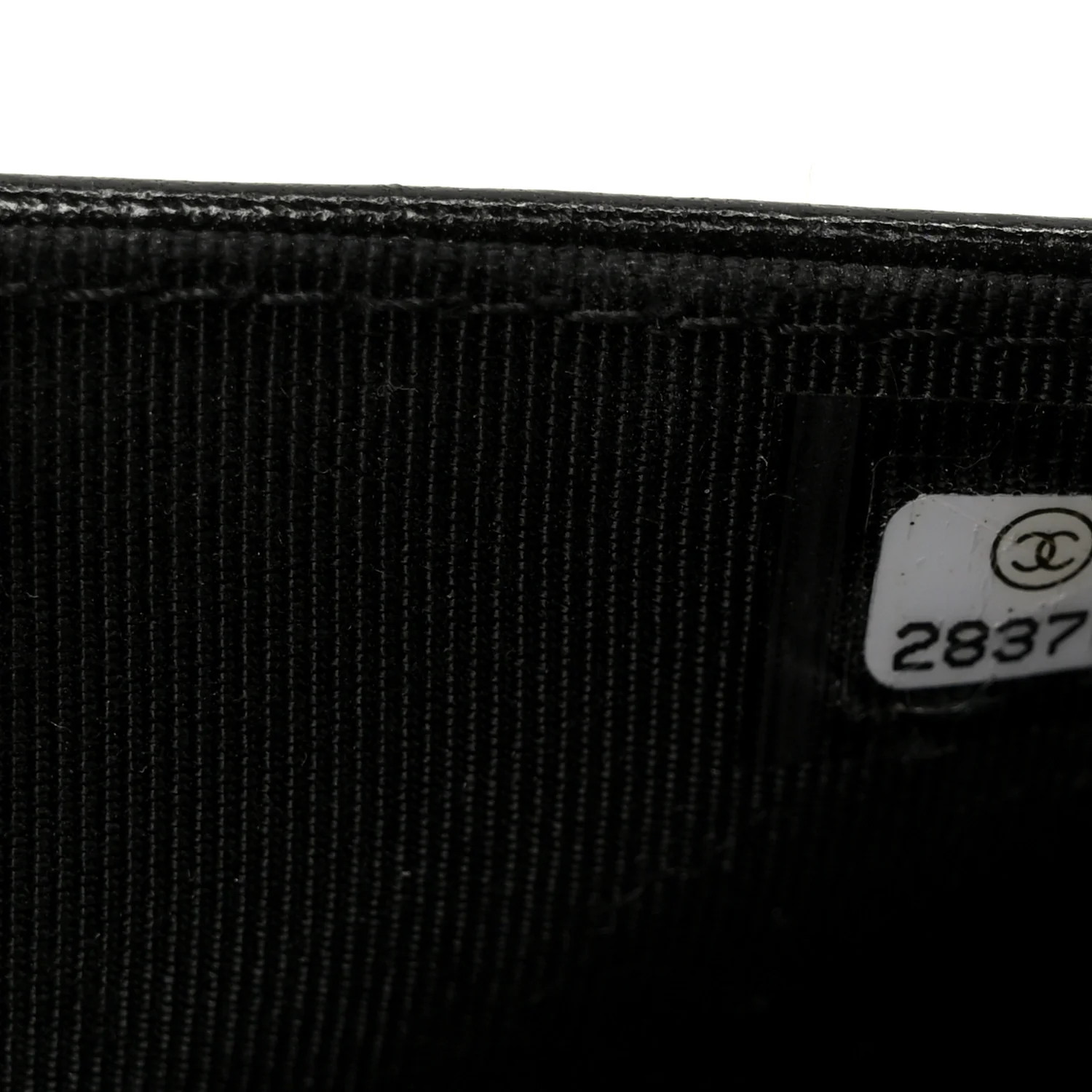 Lambskin Chevron Quilted Wallet On Chain WOC Black - Image 8