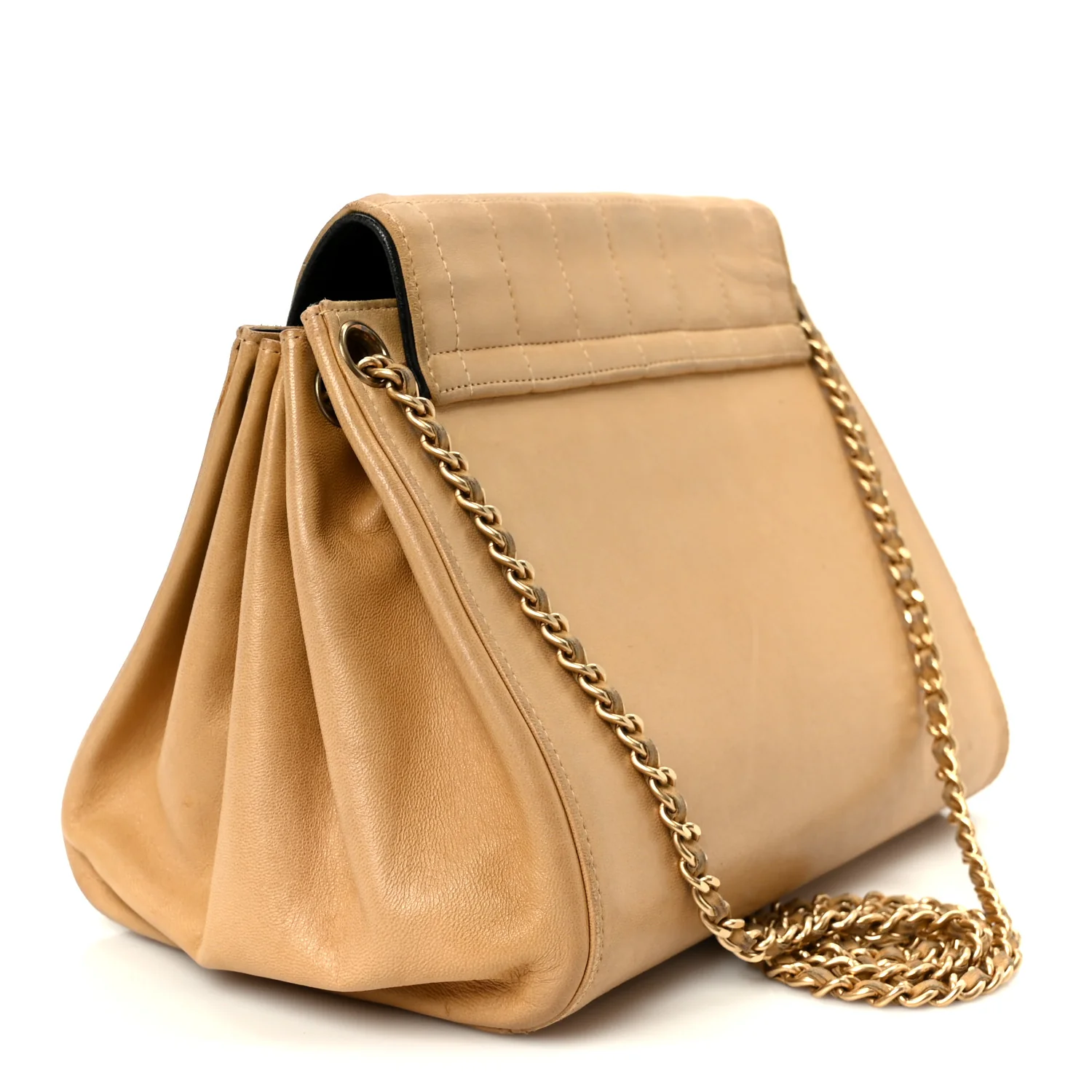 Lambskin Chocolate Bar Accordion Reissue Flap Beige - Image 3