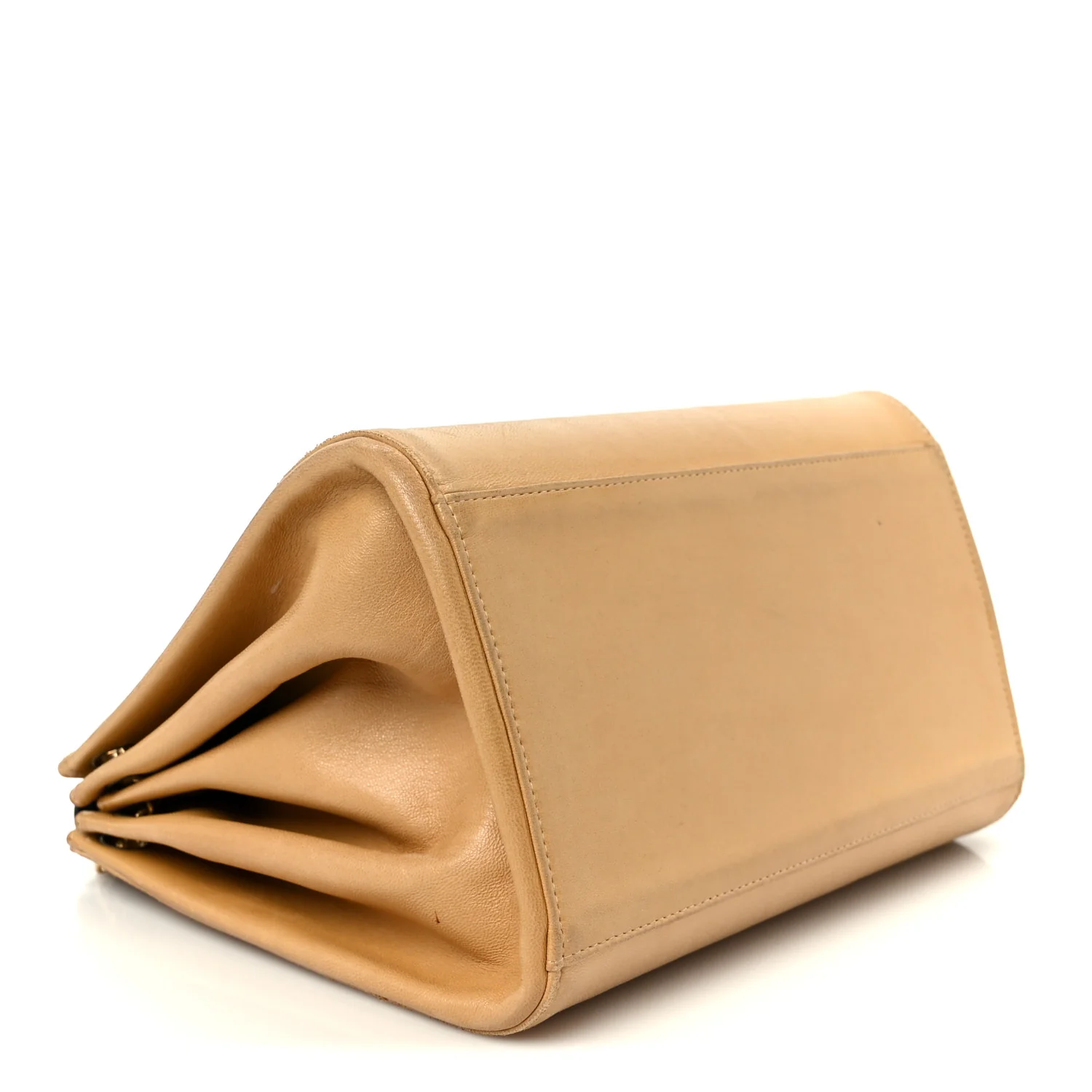 Lambskin Chocolate Bar Accordion Reissue Flap Beige - Image 4