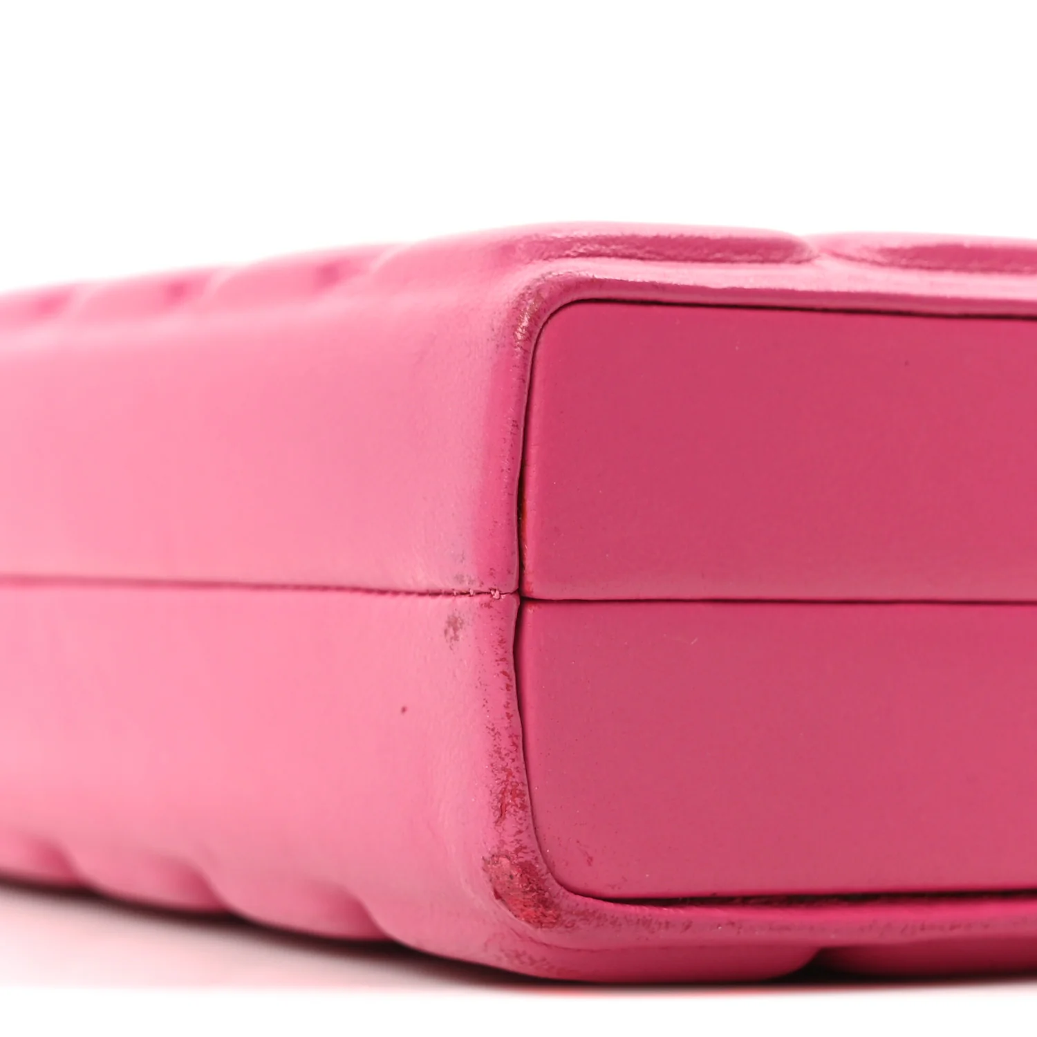 Lambskin Chocolate Bar Lock Clutch Bag Pink - Image 10