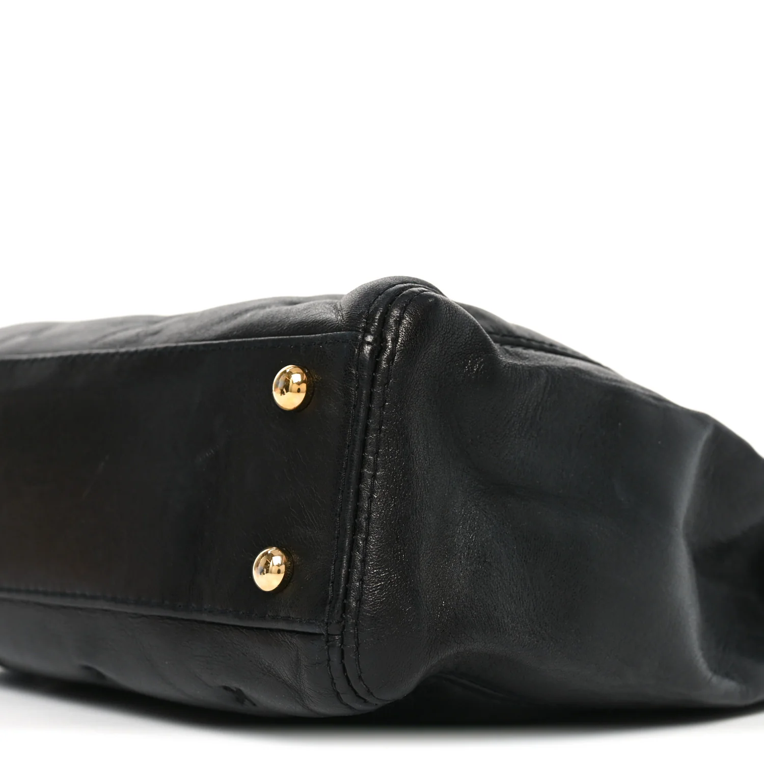 Lambskin Cross Stitch Shopper Tote Black - Image 10