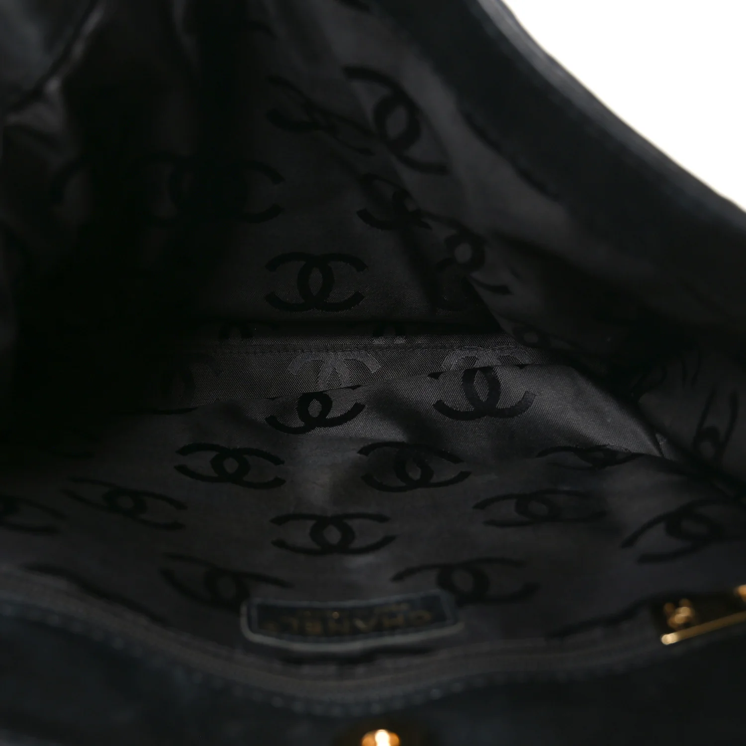 Lambskin Cross Stitch Shopper Tote Black - Image 5