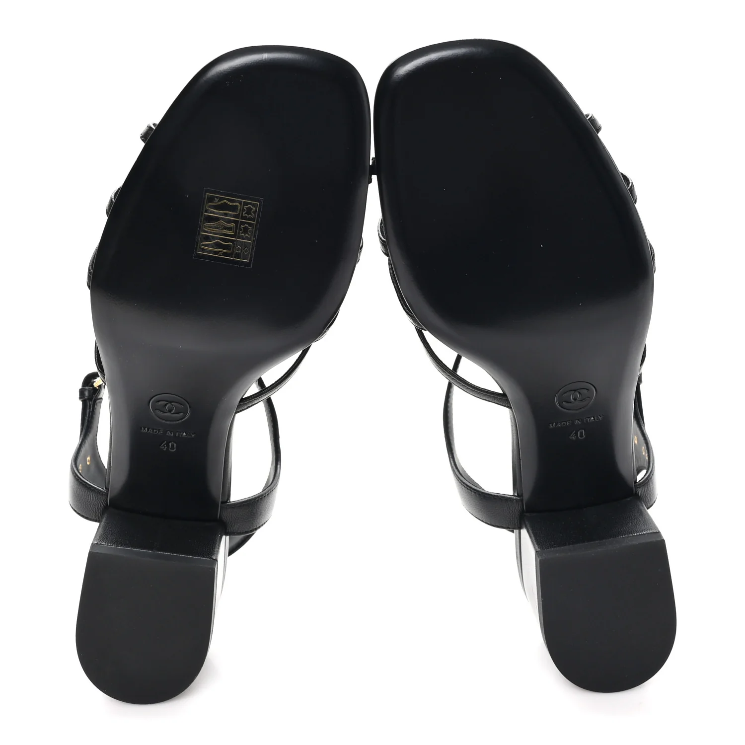 Lambskin Crystal CC Sandals 40 Black - Image 6