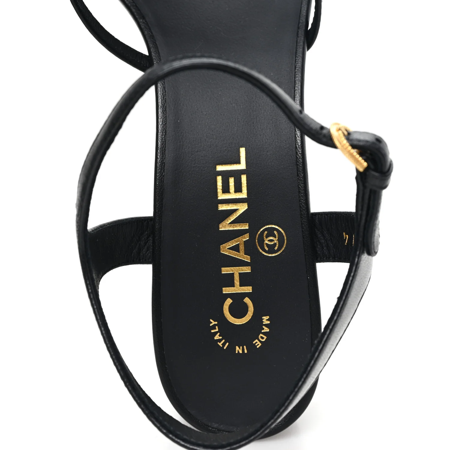 Lambskin Crystal CC Sandals 40 Black - Image 8