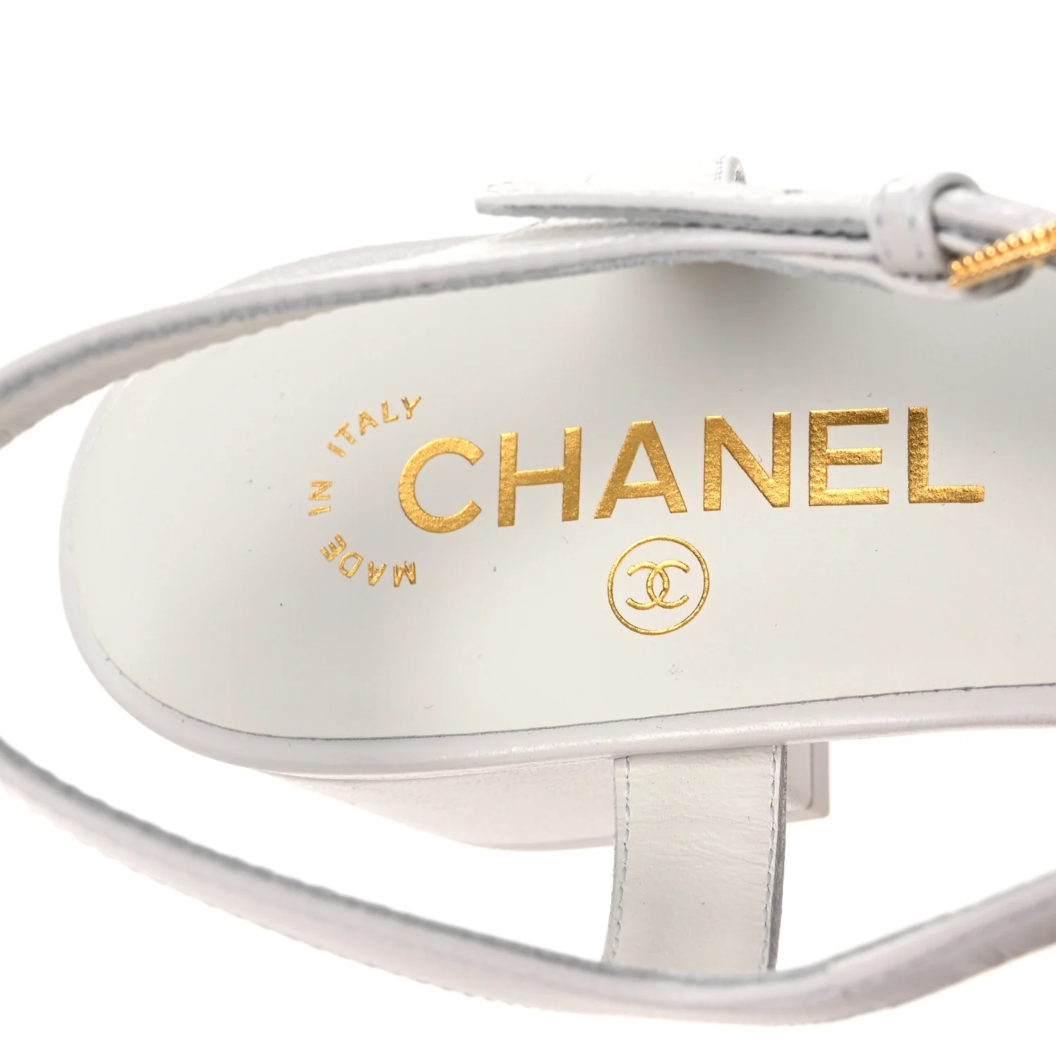Lambskin Crystal CC Sandals 40 White - Image 9