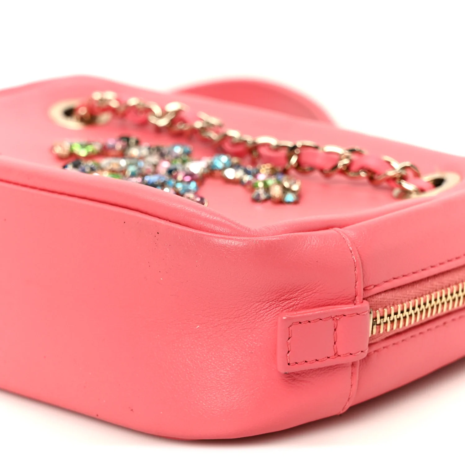 Lambskin Crystal Strass Mania Camera Case Pink - Image 10