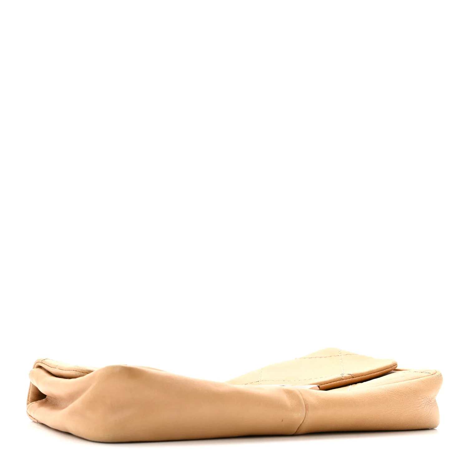 Lambskin Diamond Stitched CC CC East West Flap Beige - Image 4