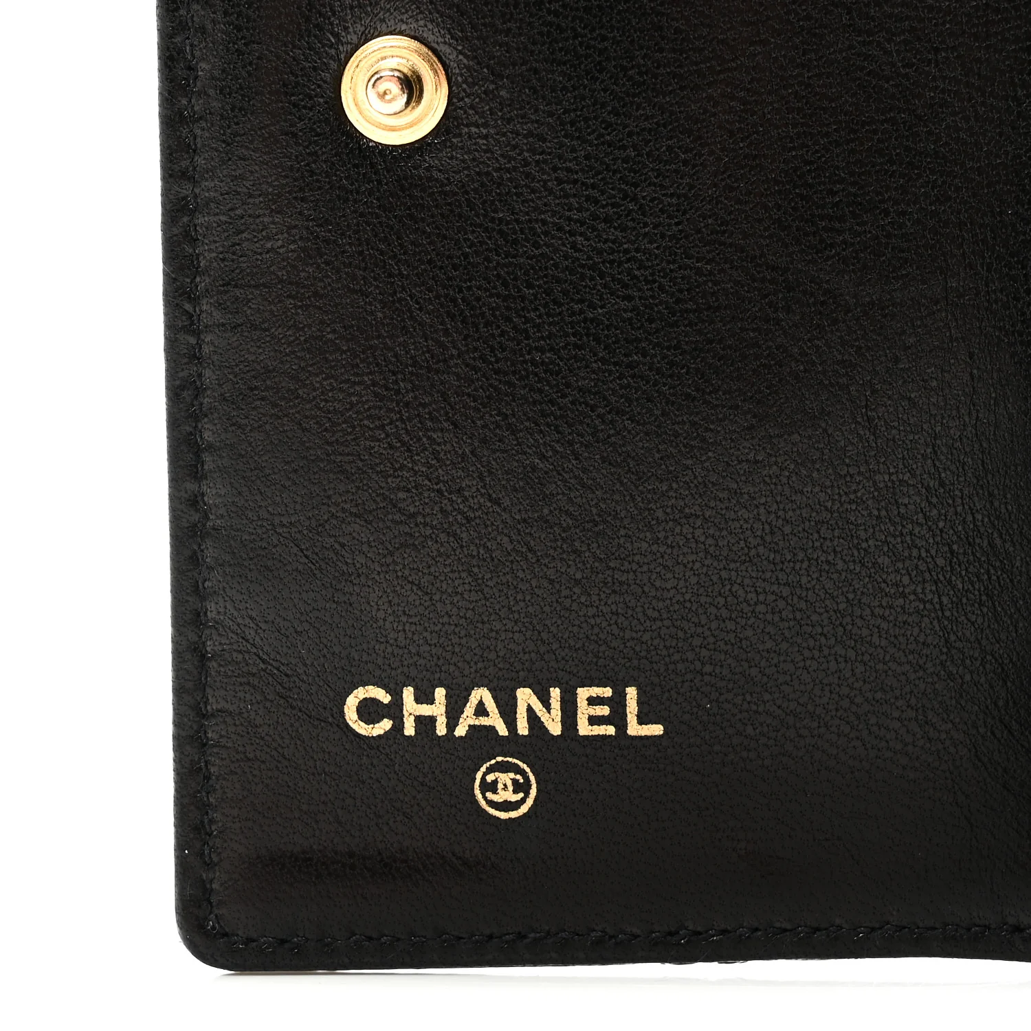 Lambskin Diamond Stitched Compact Flap Wallet Black - Image 7