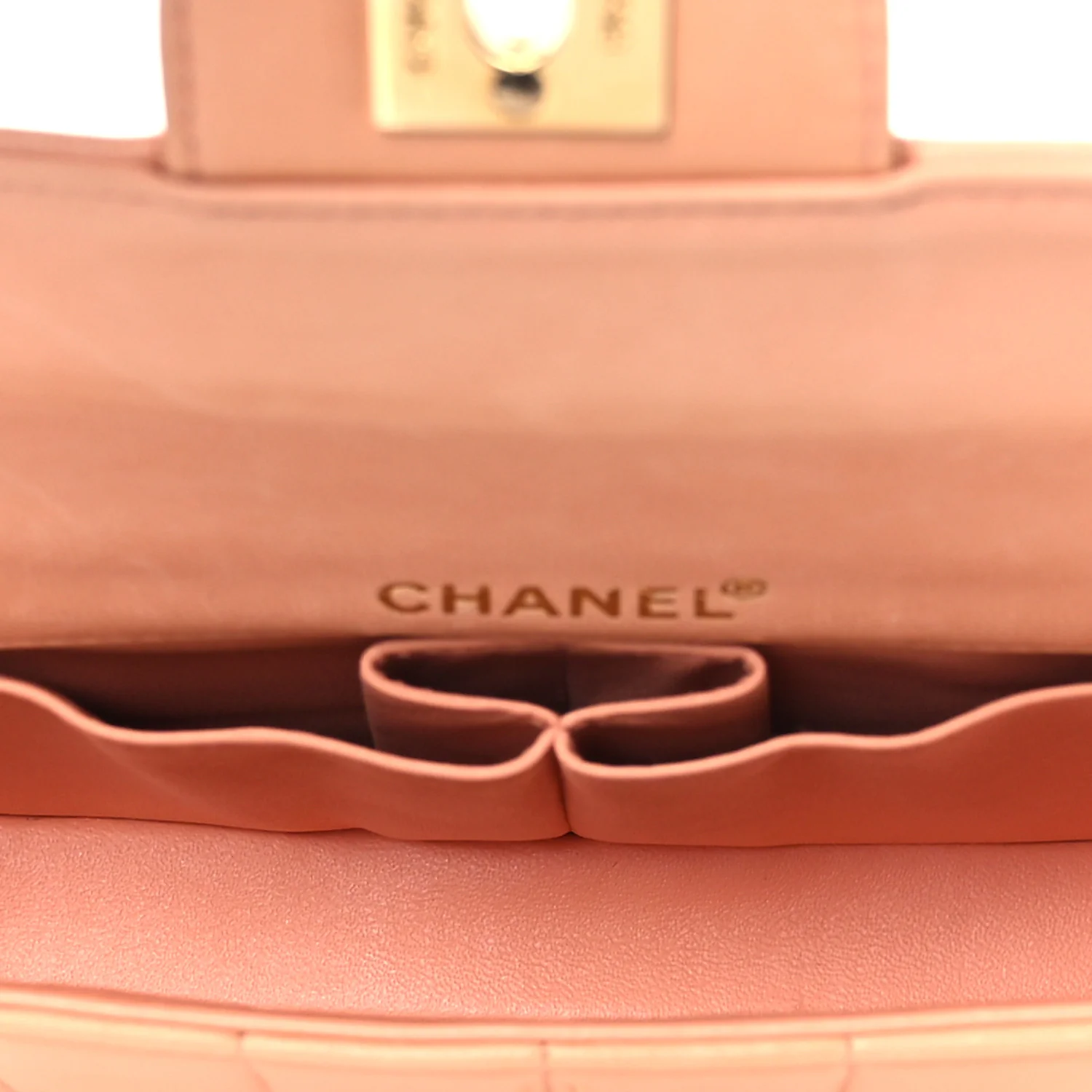 Lambskin East West Chocolate Bar Flap Light Orange - Image 5