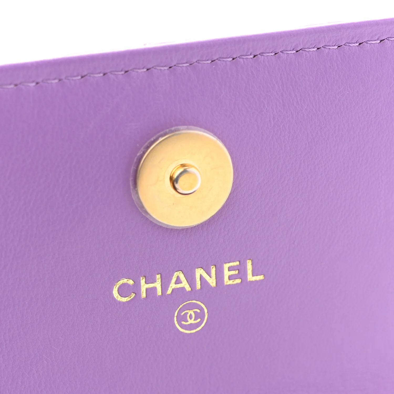Lambskin Enamel Quilted Pending CC Flap Belt Bag Purple - Image 6