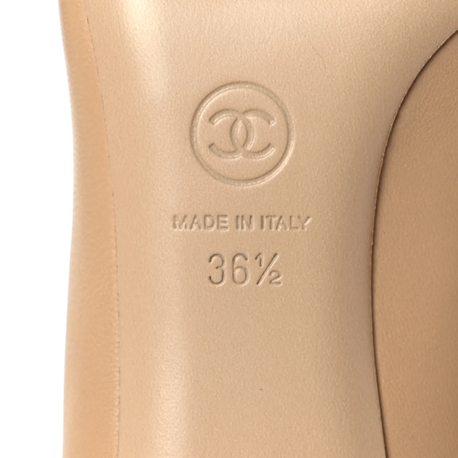 Lambskin Grosgrain Cap Toe CC Pearl Pumps 36.5 Beige Black - Image 8