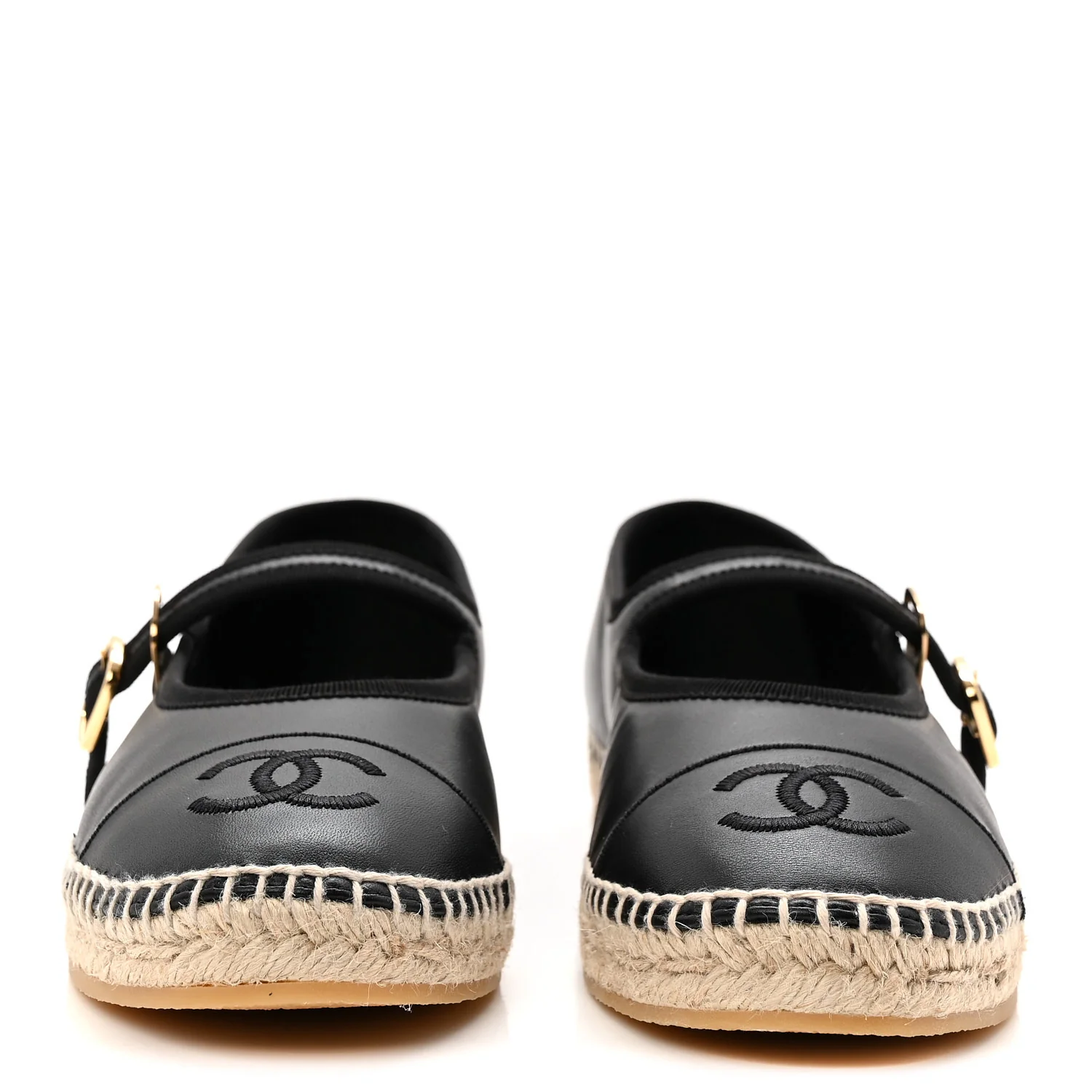 Lambskin Jute Mary Jane Flats 40 Black - Image 2