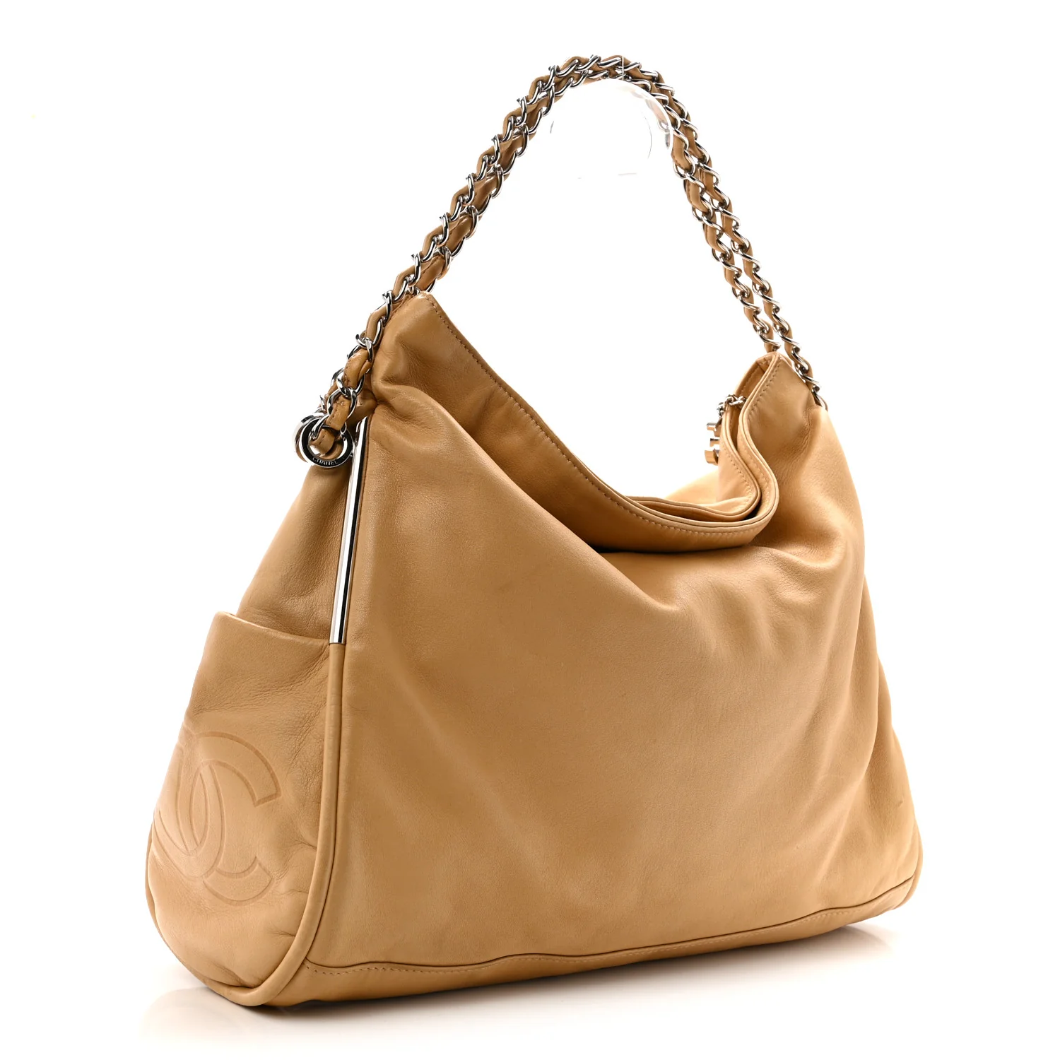 Lambskin Large Ultimate Soft Tote Beige - Image 3