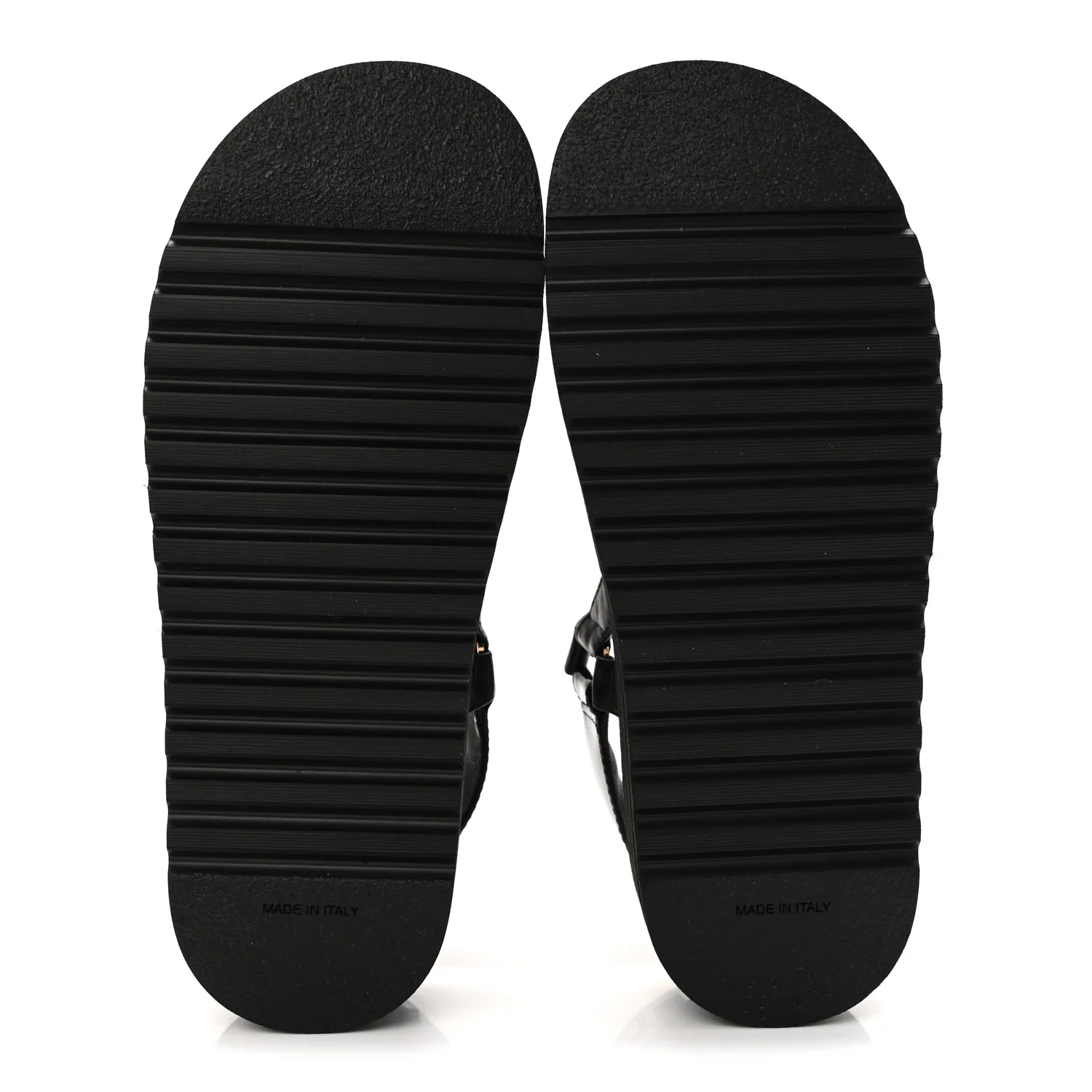 Lambskin Logo Platform Sandals 38 Black White - Image 6