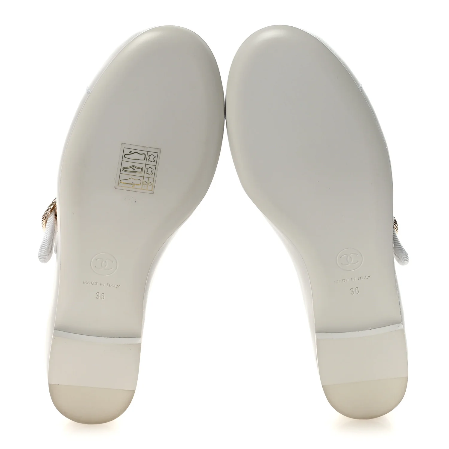 Lambskin Mary Jane Flats 36 White - Image 7