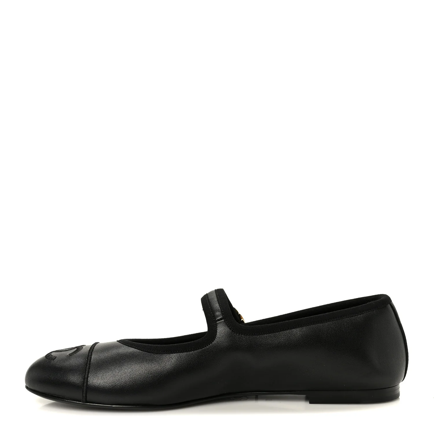 Lambskin Mary Jane Flats 37 Black
