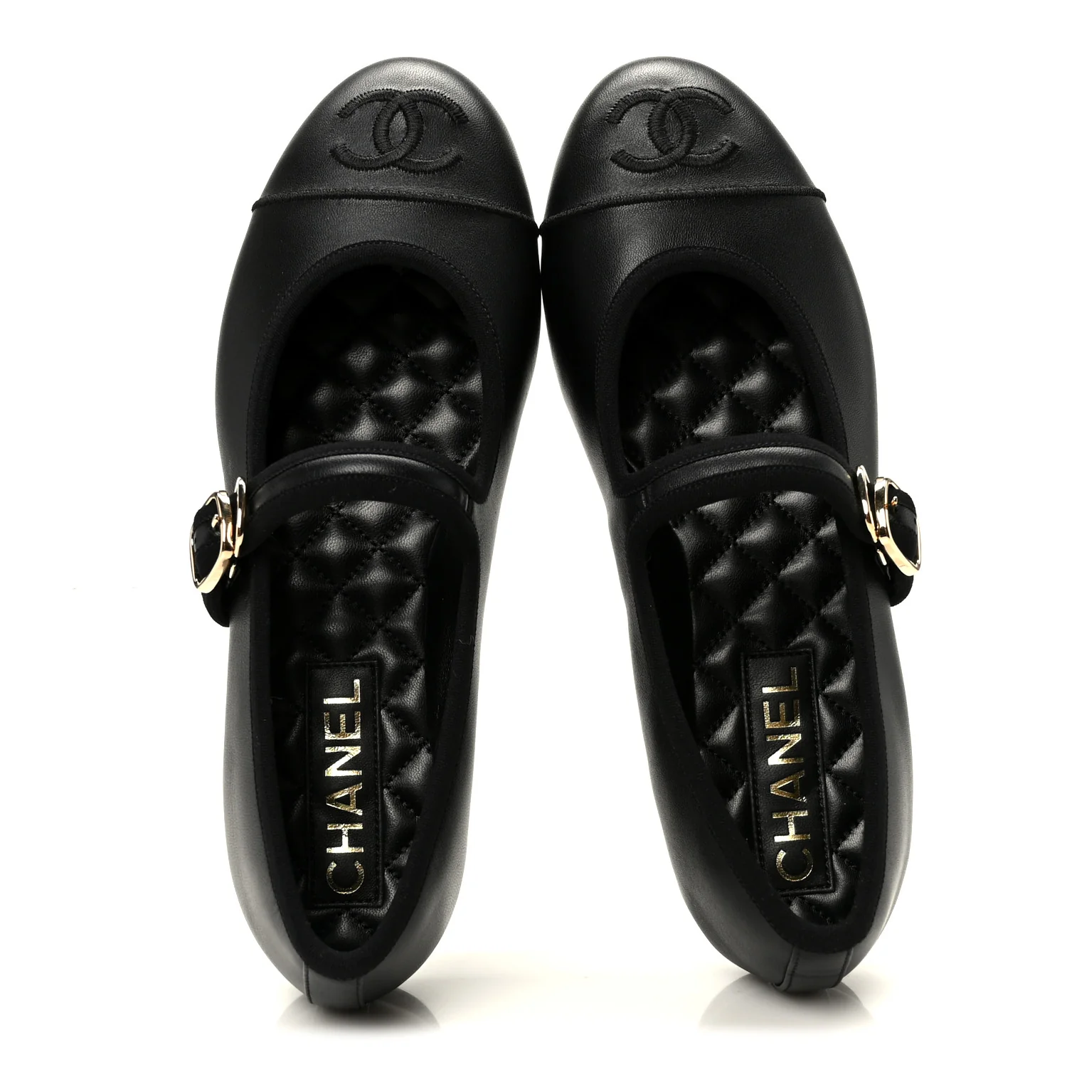 Lambskin Mary Jane Flats 37 Black - Image 2