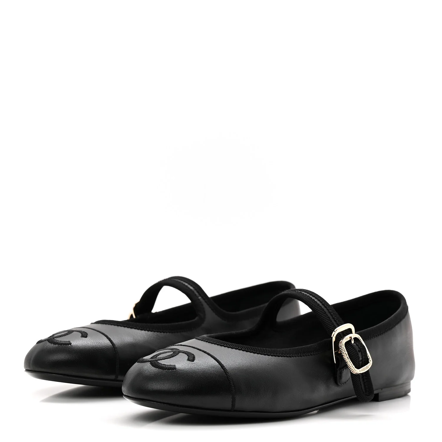 Lambskin Mary Jane Flats 37.5 Black - Image 4