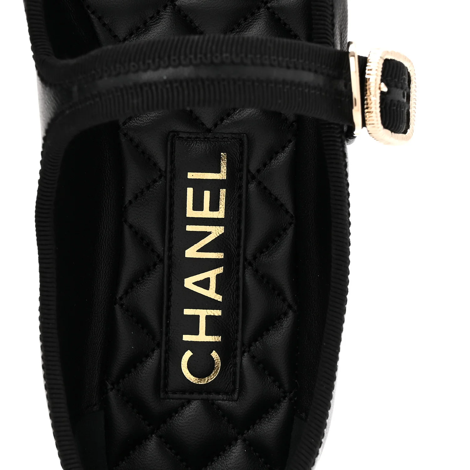 Lambskin Mary Jane Flats 37.5 Black - Image 8