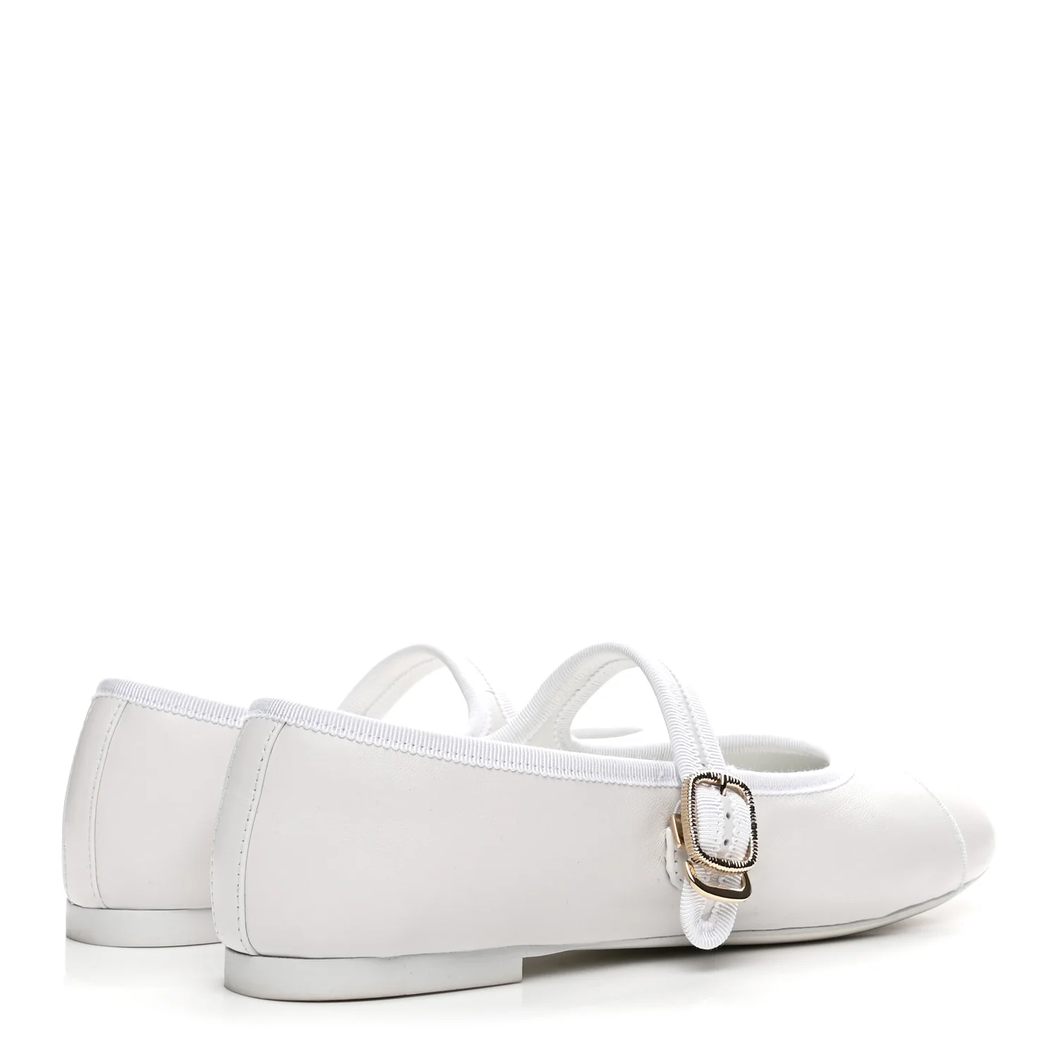 Lambskin Mary Jane Flats 38.5 White - Image 5