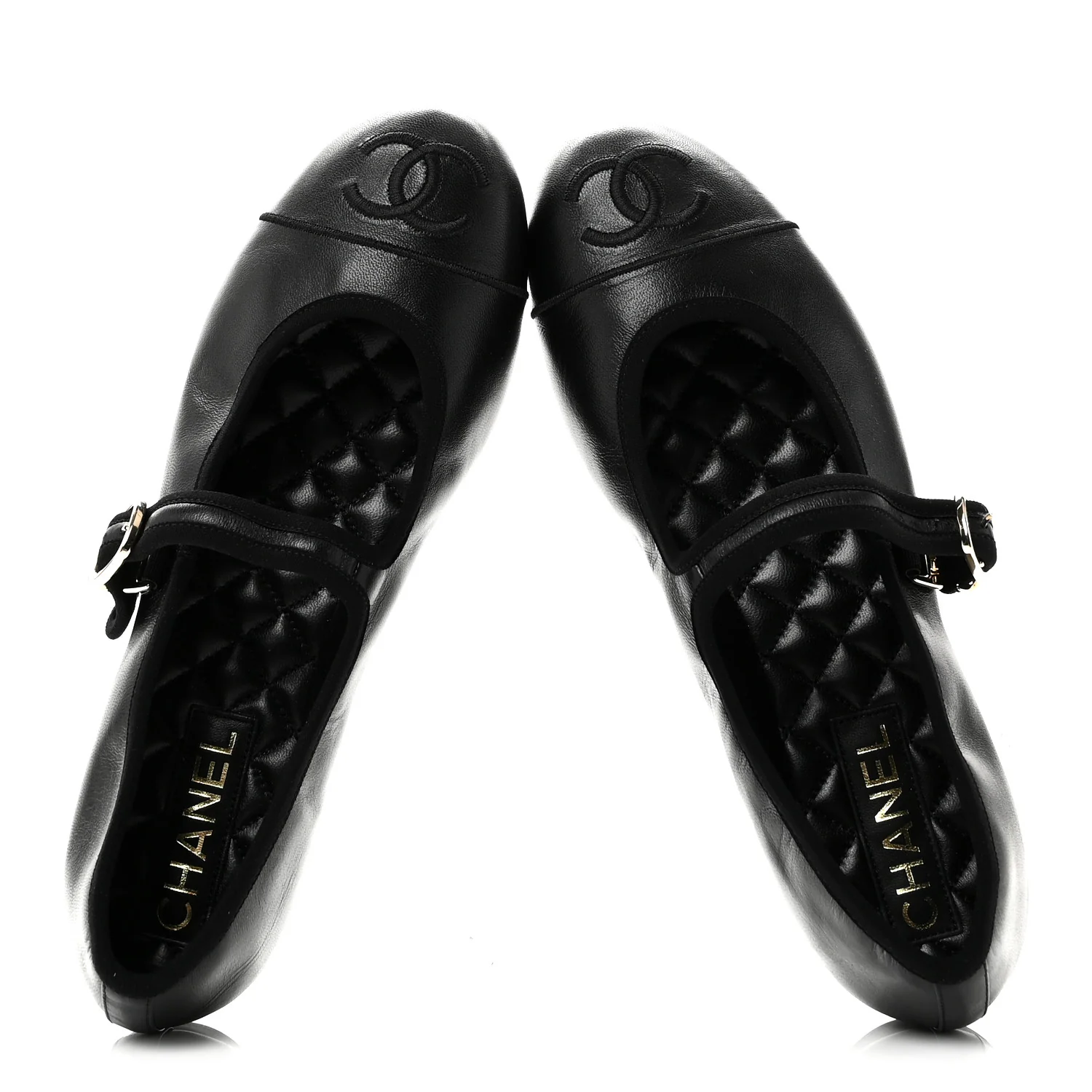 Lambskin Mary Jane Flats 40 Black - Image 2