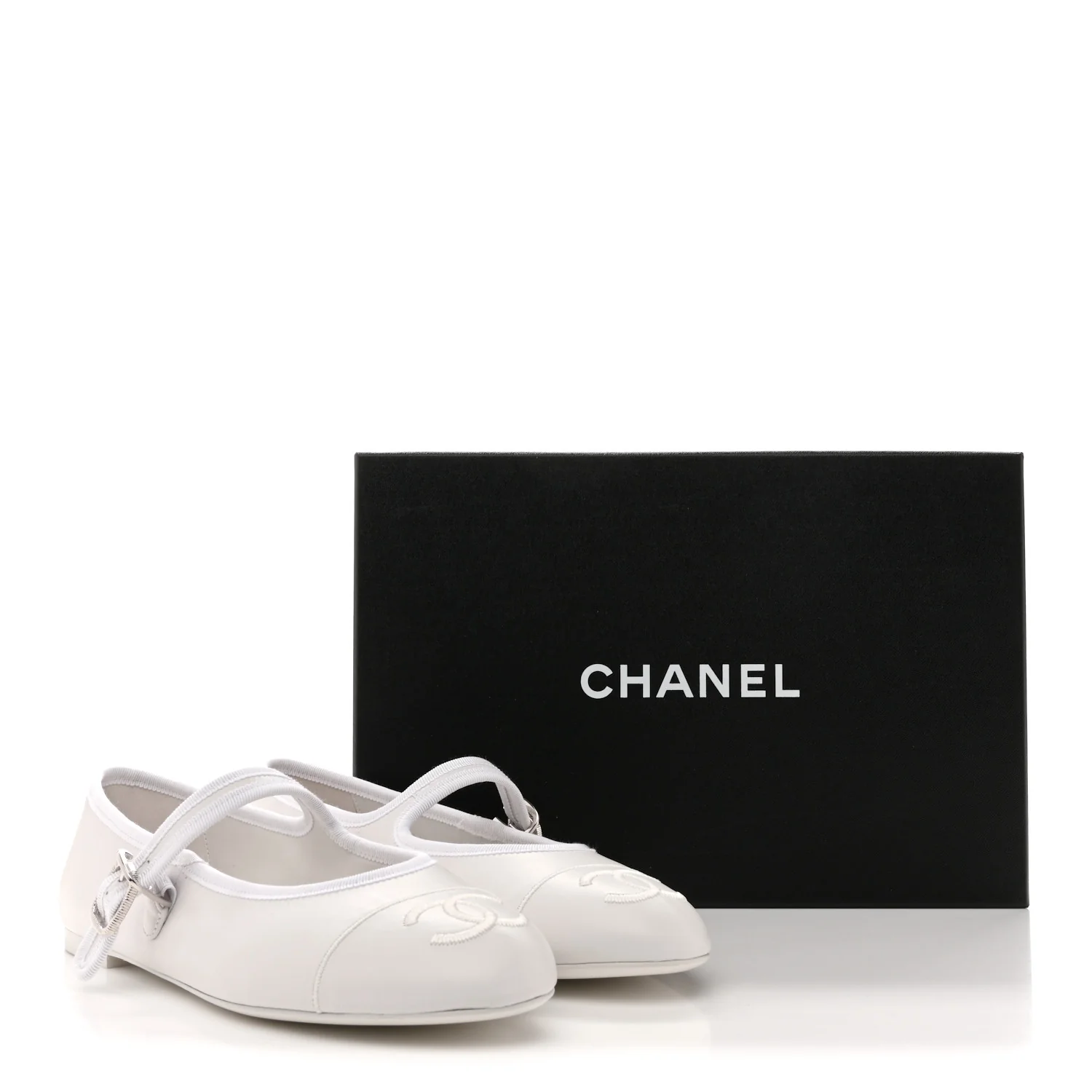 Lambskin Mary Jane Flats 40 White - Image 10
