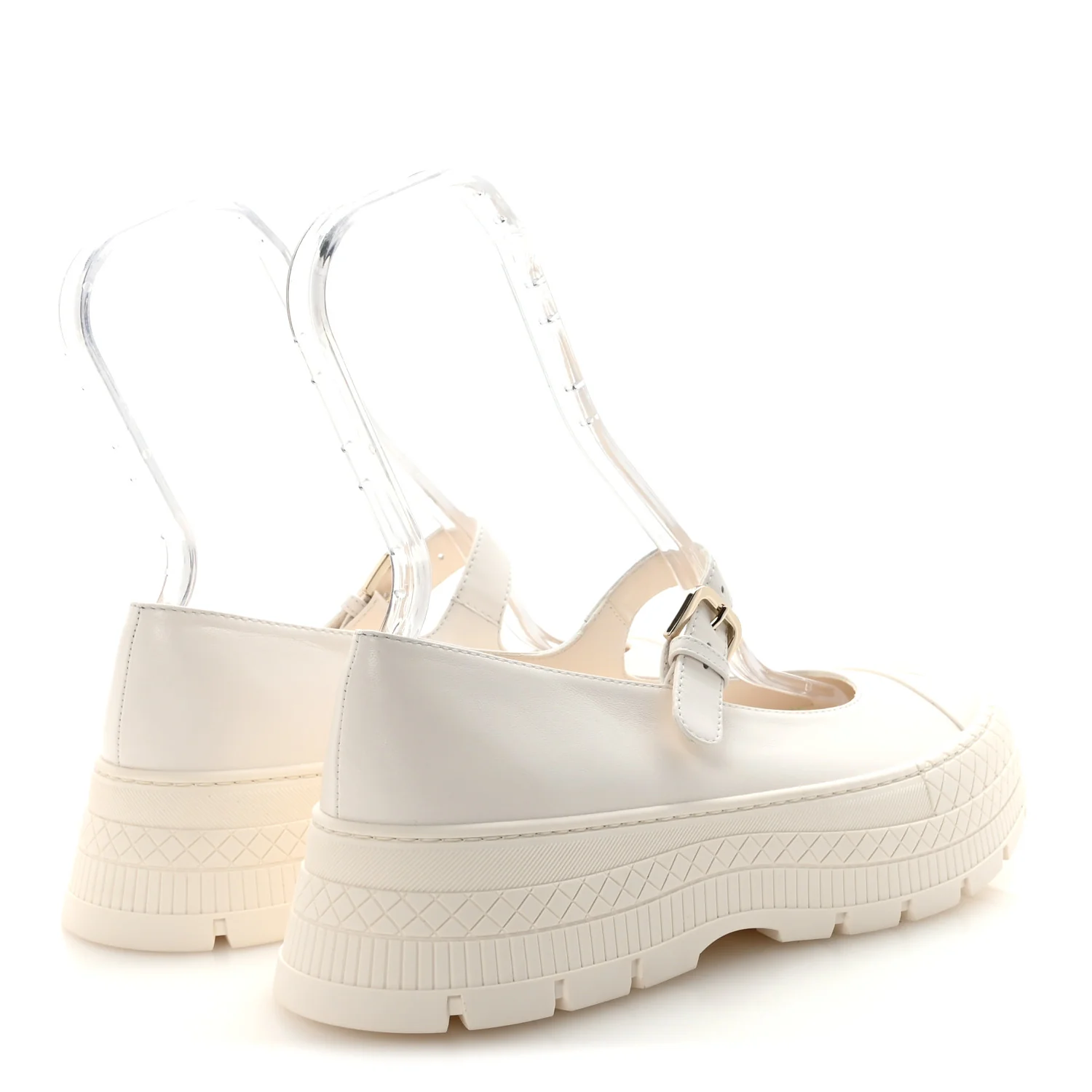 Lambskin Mary Jane Flats 41 White - Image 5
