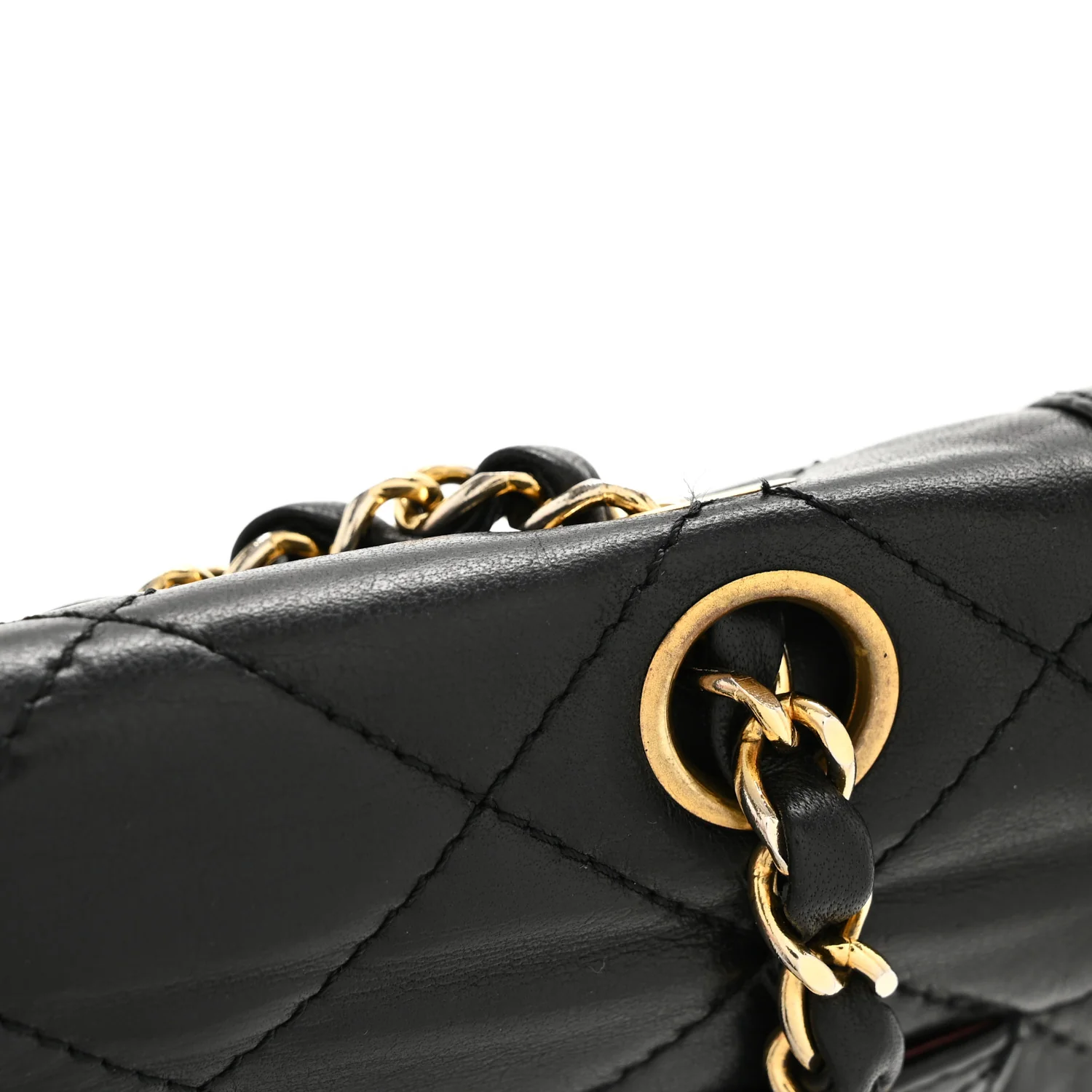 Lambskin Medium Double Flap Black - Image 17