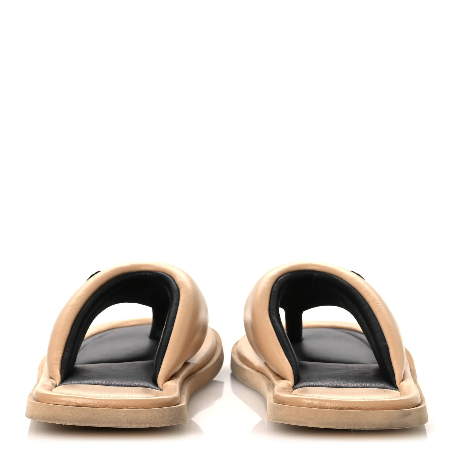 Lambskin Padded Pool Thong Sandals 40 Beige - Image 6
