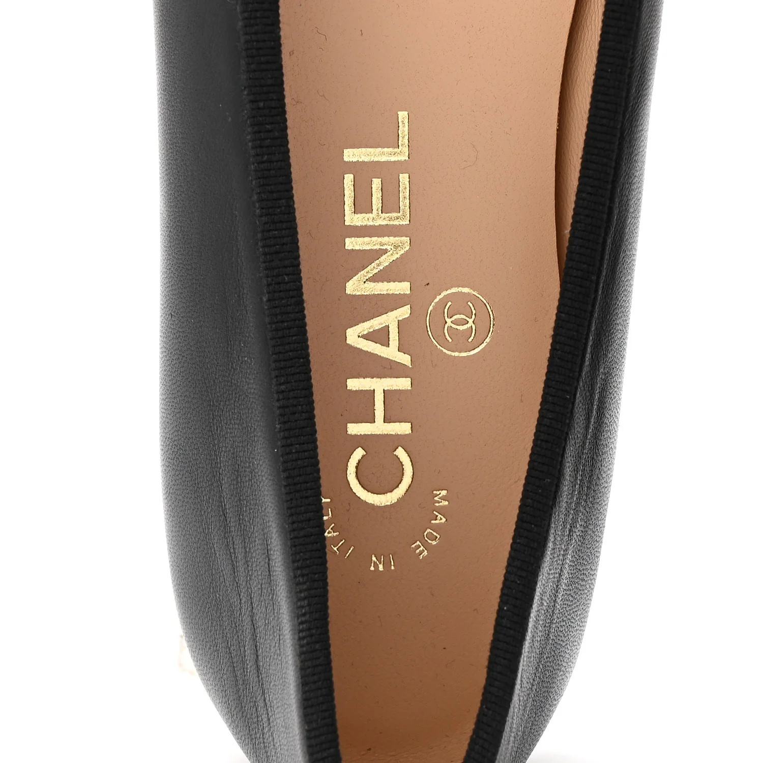 Lambskin Patent Cap Toe Ballerina Flats 38 Black - Image 8