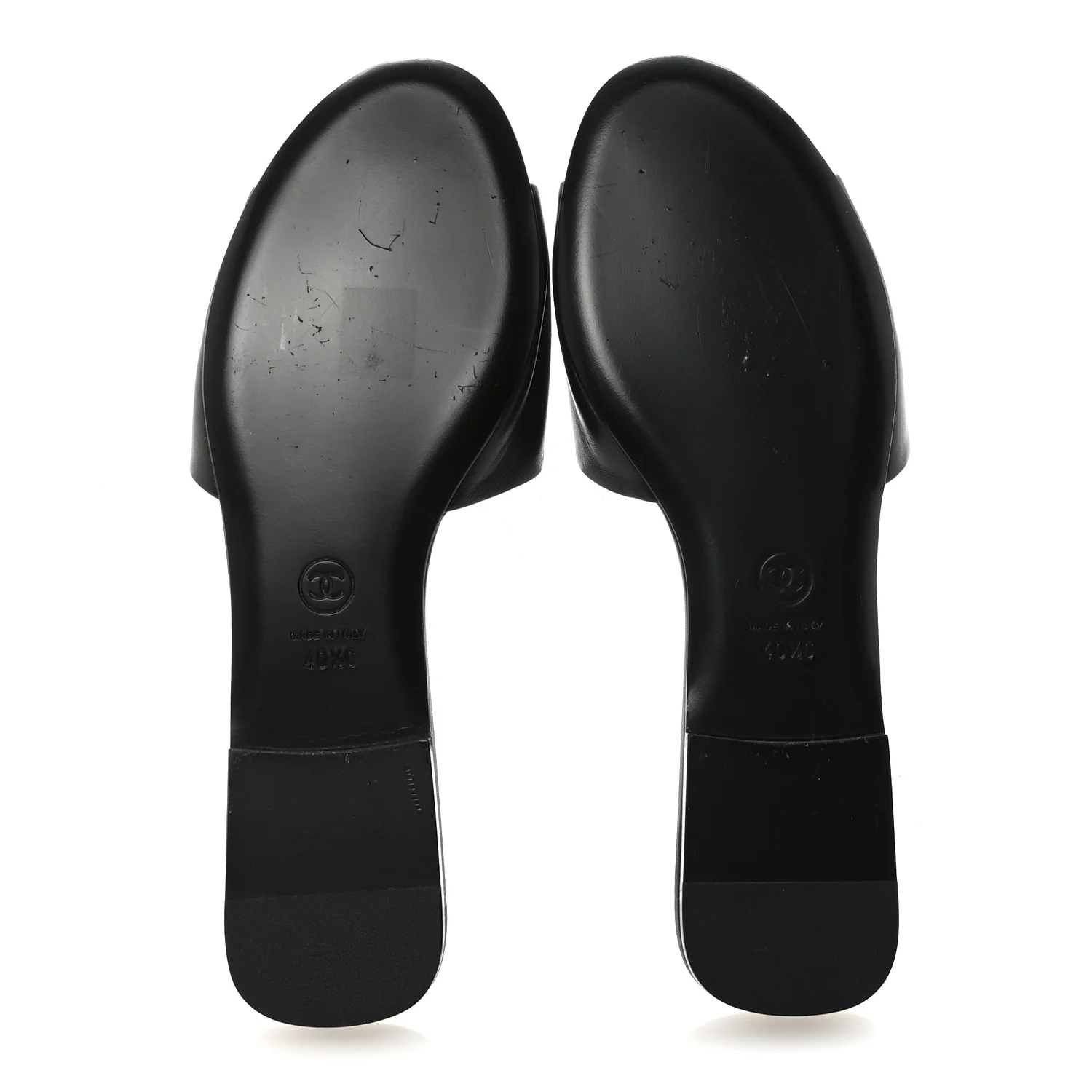 Lambskin Pearl CC Sandals 40.5 Black - Image 6