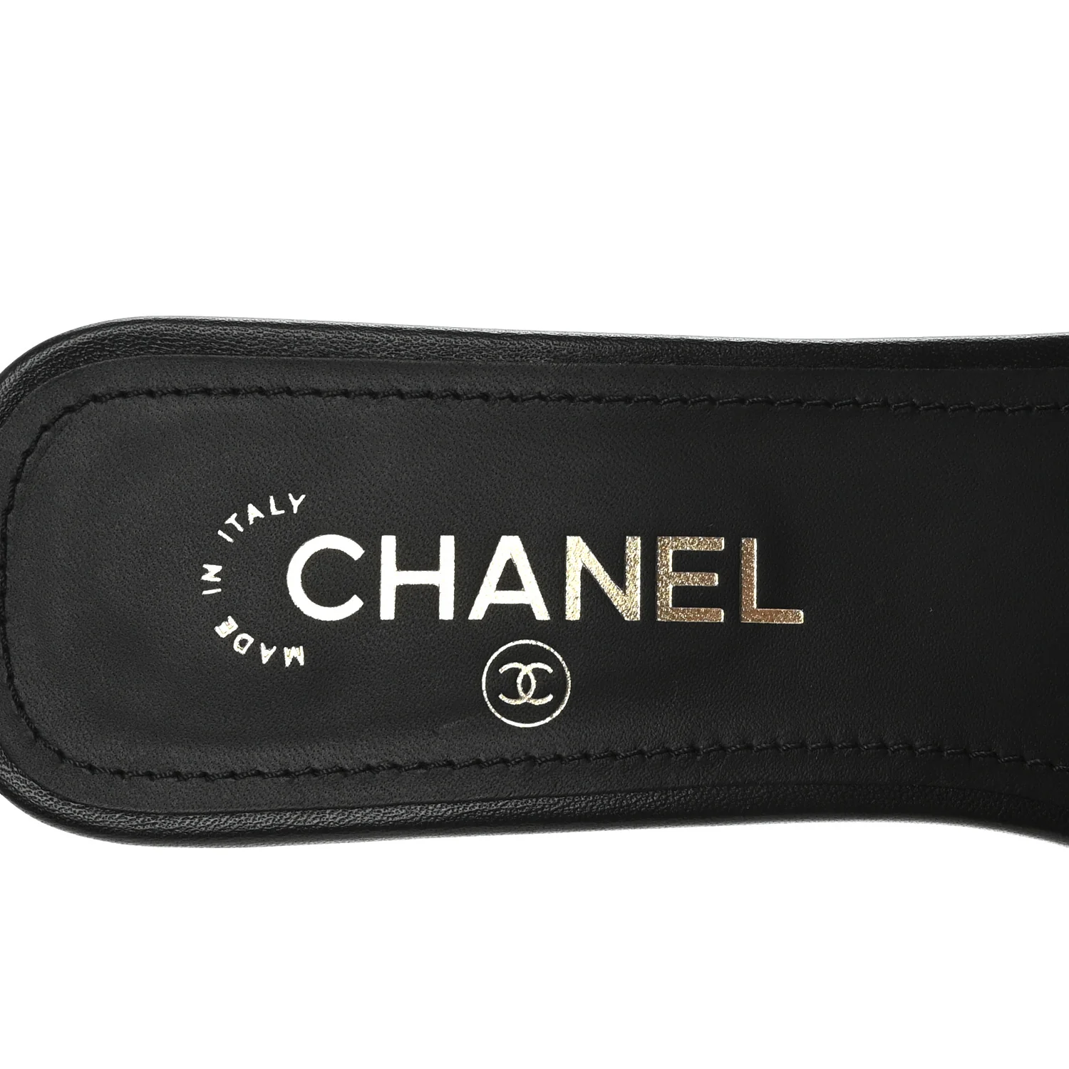 Lambskin Pearl CC Sandals 40.5 Black - Image 8