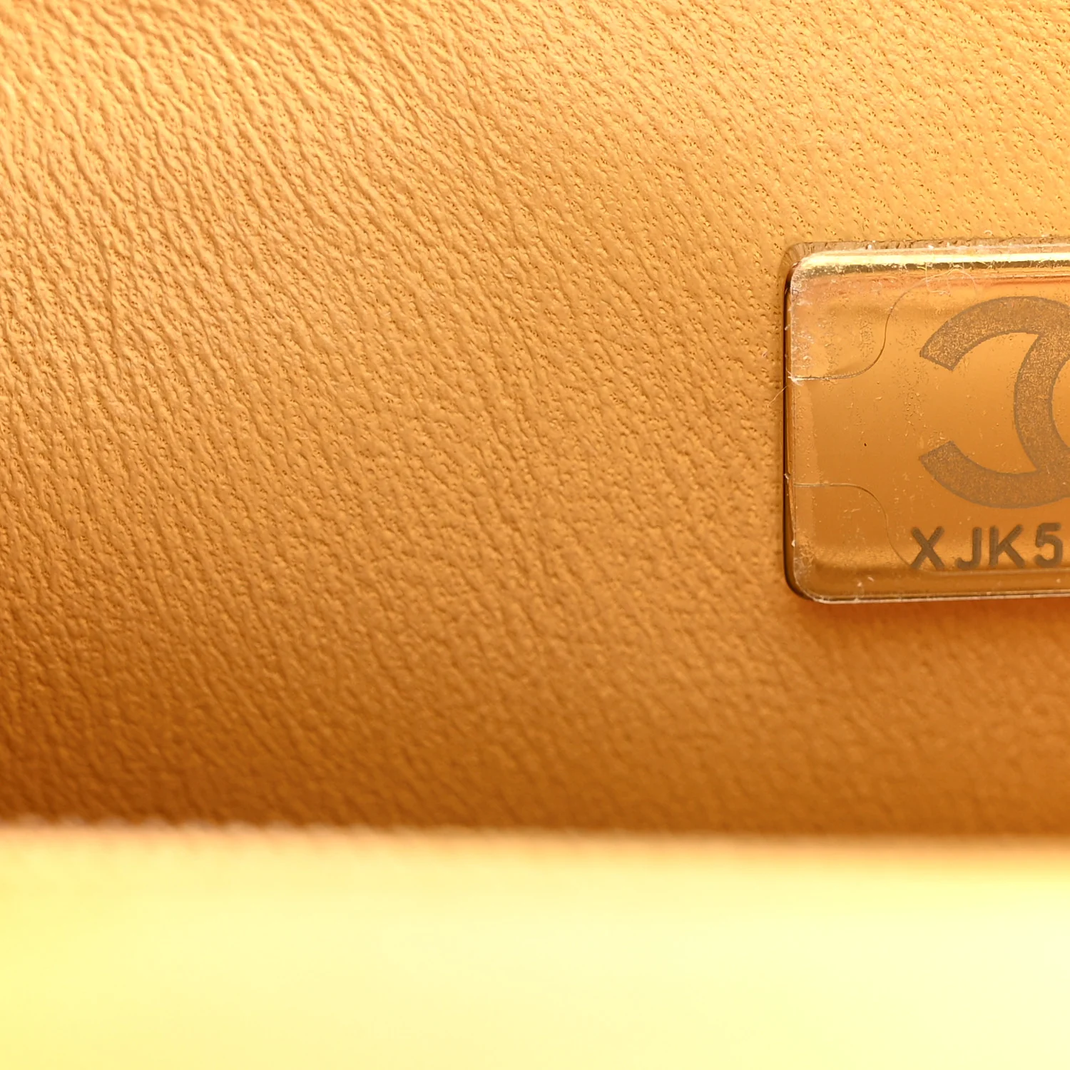 Lambskin Quilted Bi-Color Mini Top Handle Rectangular Flap Light Brown Yellow - Image 7
