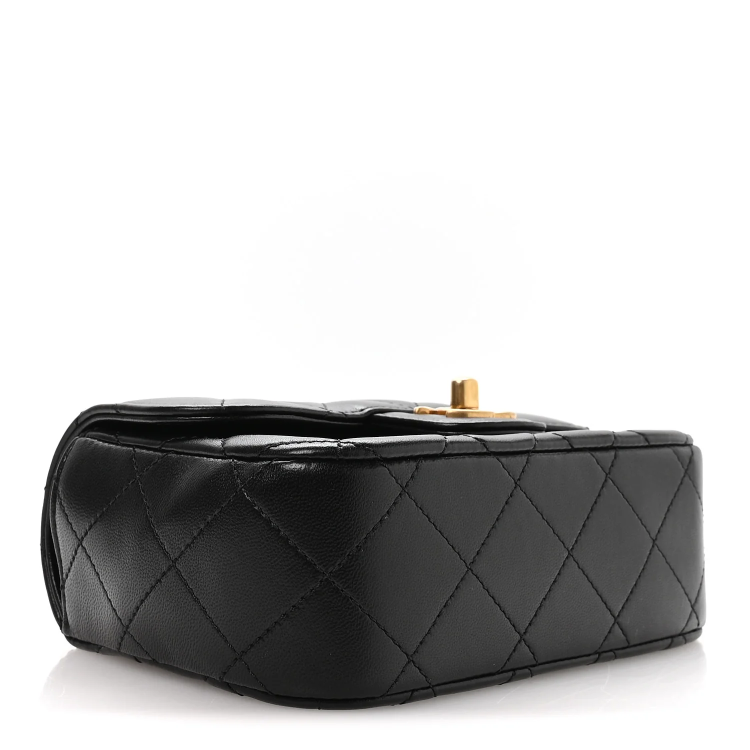 Lambskin Quilted Bijoux Chain Mini Top Handle Flap Black - Image 4