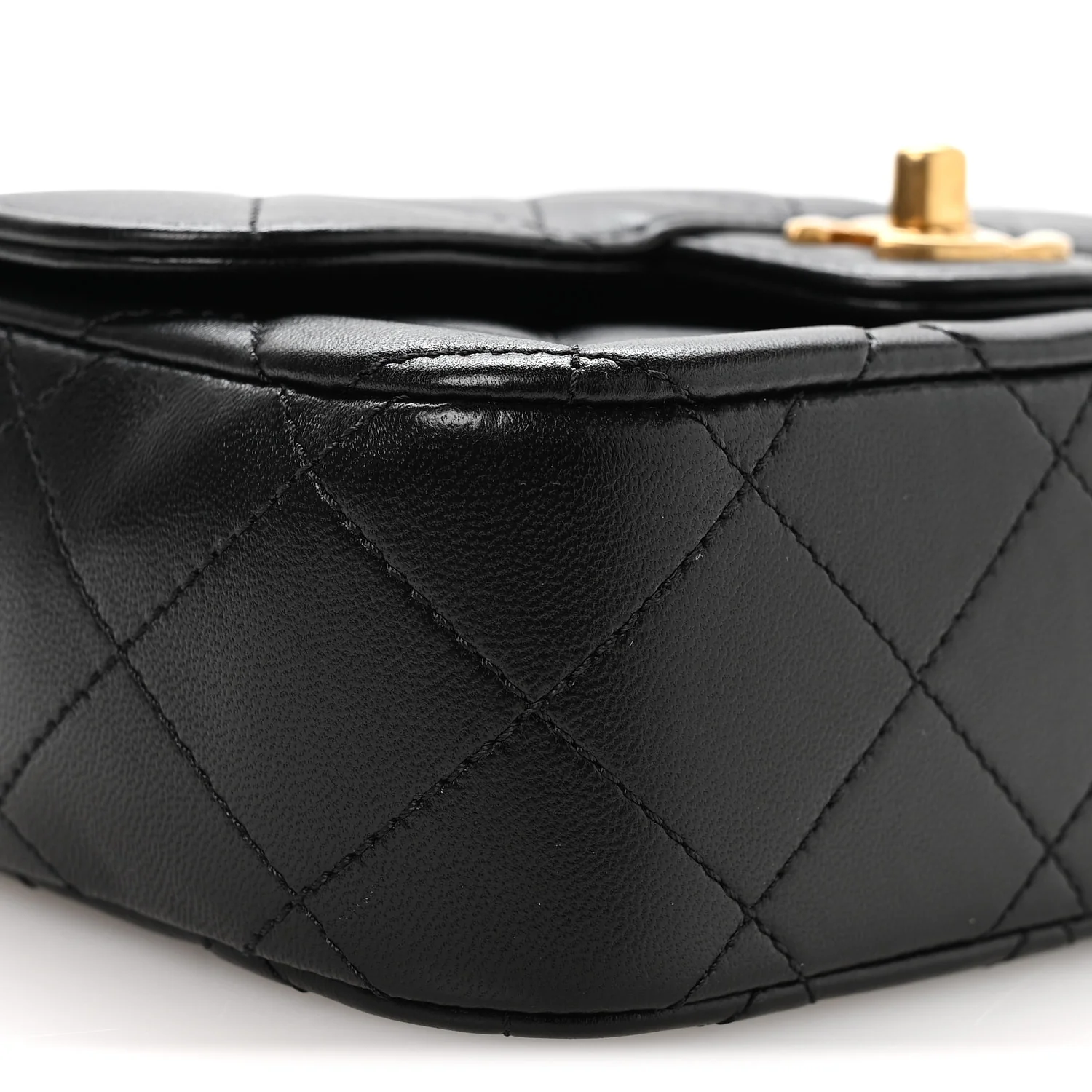 Lambskin Quilted Bijoux Chain Mini Top Handle Flap Black - Image 9