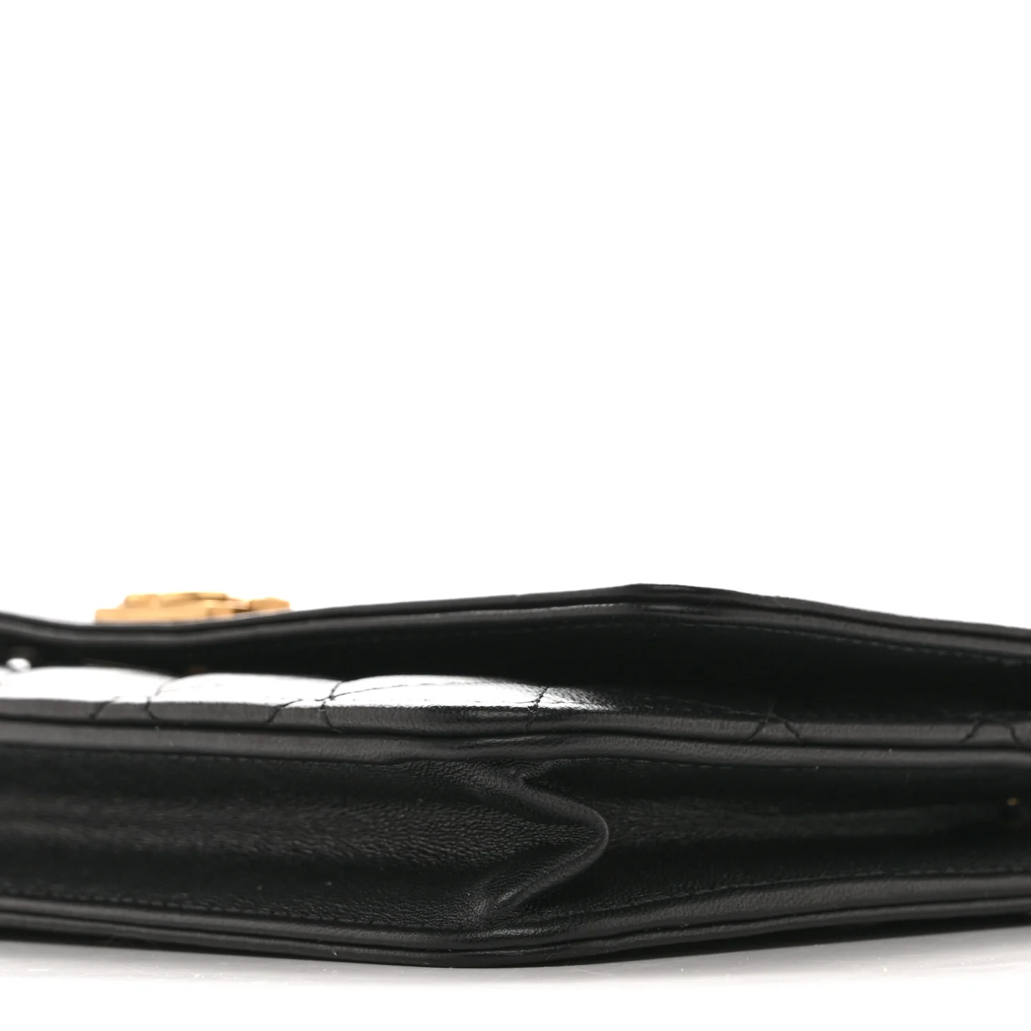 Lambskin Quilted Boy Wallet On Chain WOC Black - Image 11