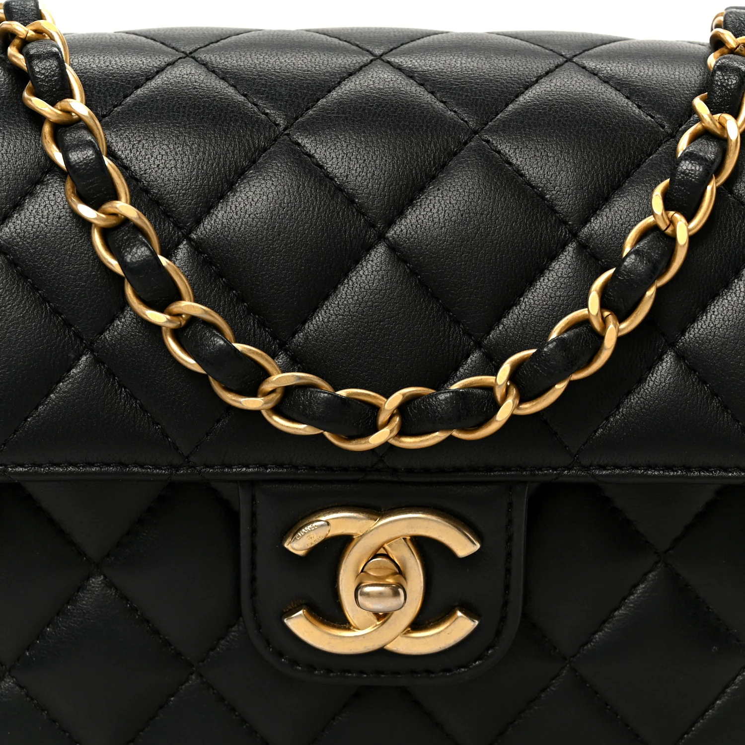 Lambskin Quilted Casino Chips Small Flap Black - Image 9