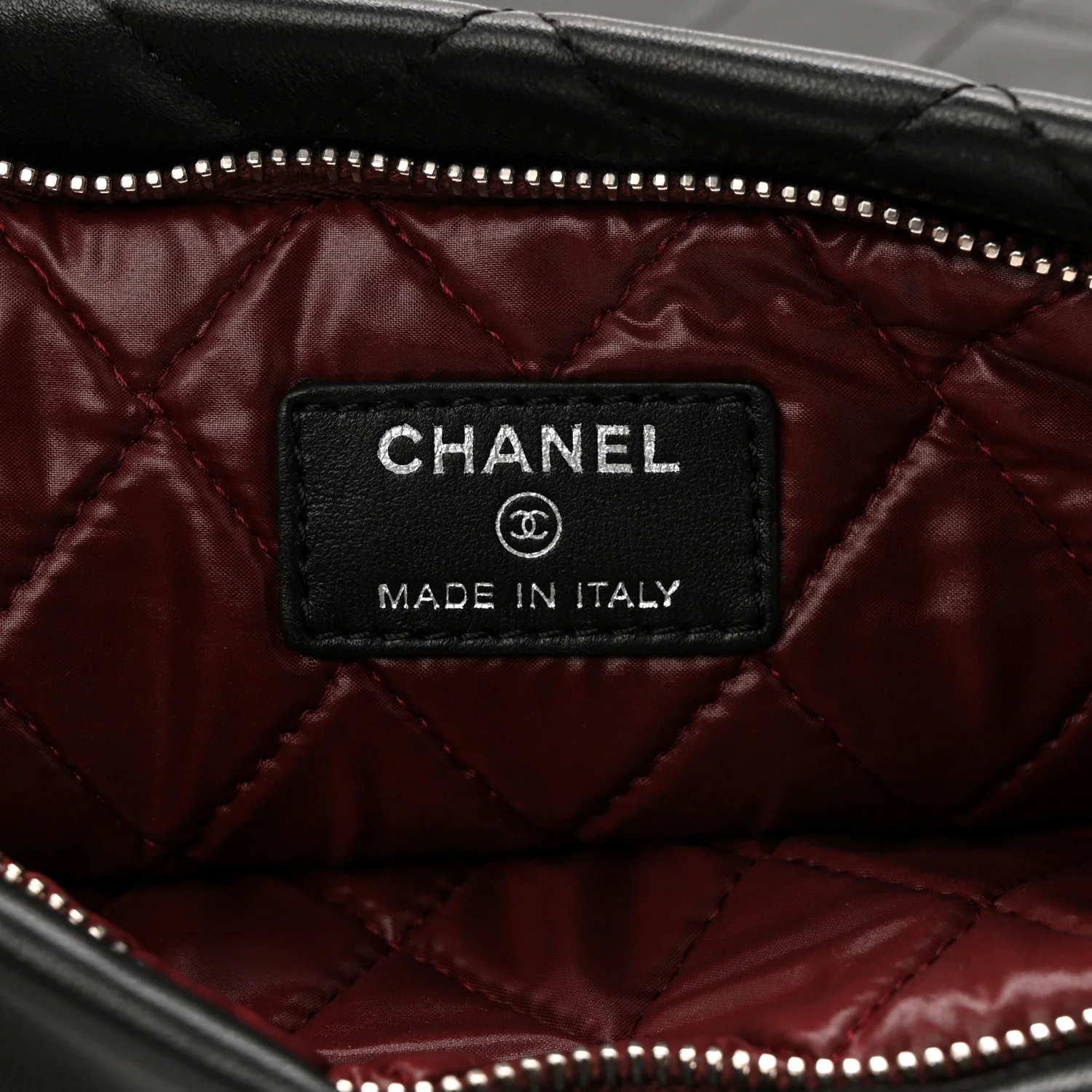 Lambskin Quilted CC Beauty Clutch Black - Image 6