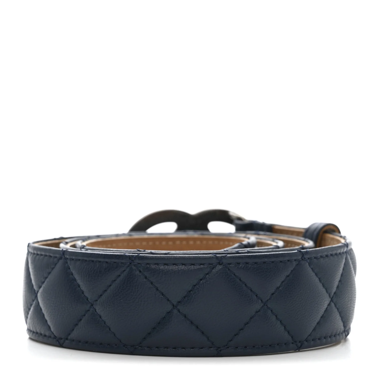 Lambskin Quilted CC Belt 90 36 Blue - Image 2