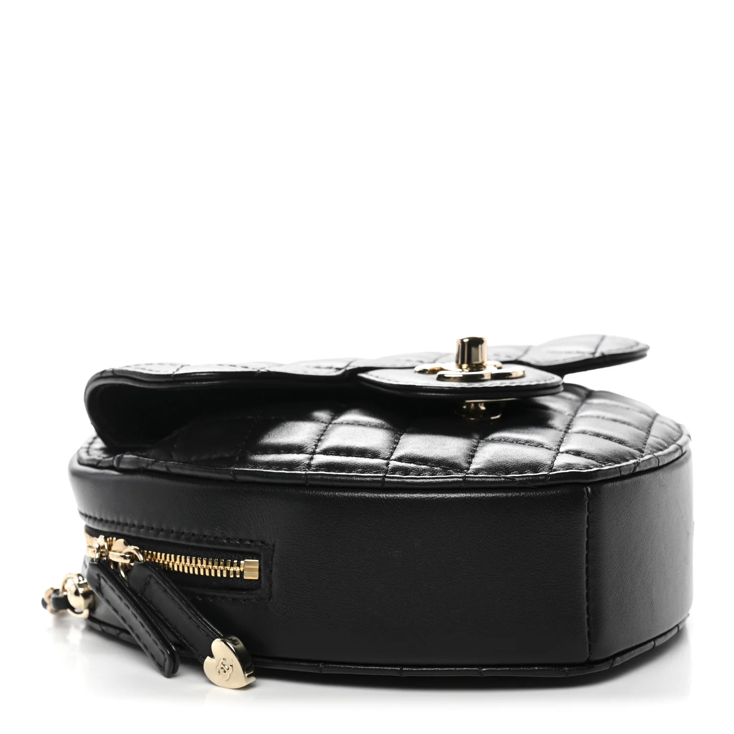 Lambskin Quilted CC In Love Heart Bag Black - Image 4