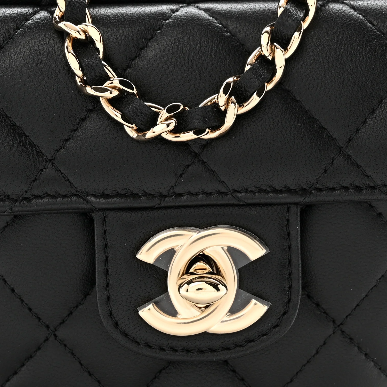 Lambskin Quilted CC In Love Heart Clutch With Chain Black - Image 8