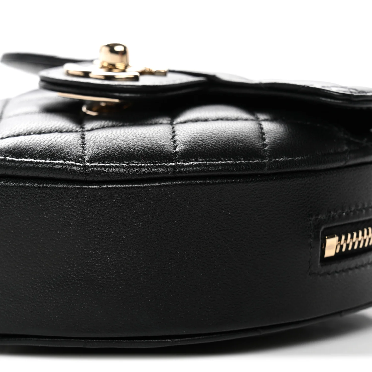 Lambskin Quilted CC In Love Heart Clutch With Chain Black - Image 10