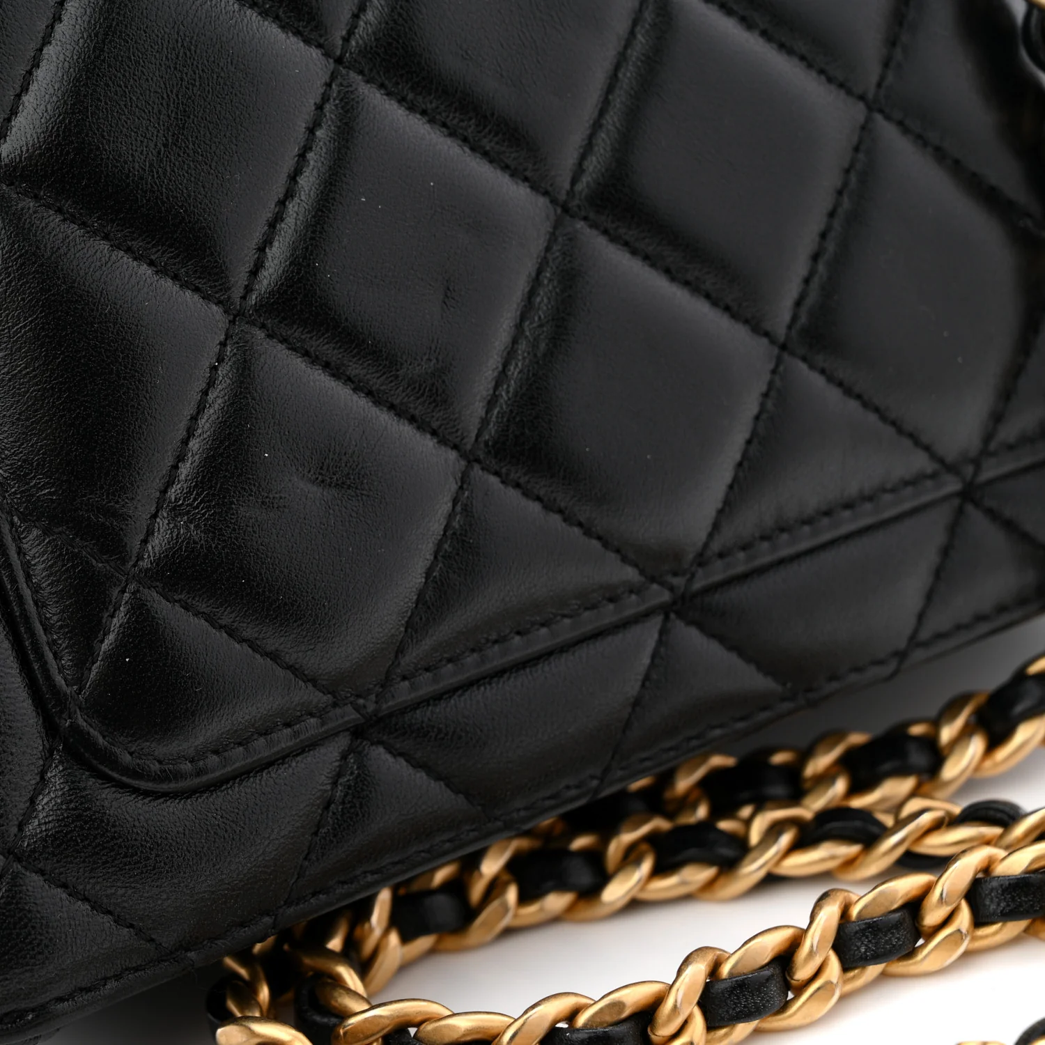 Lambskin Quilted CC Logo Mini Flap Black - Image 12