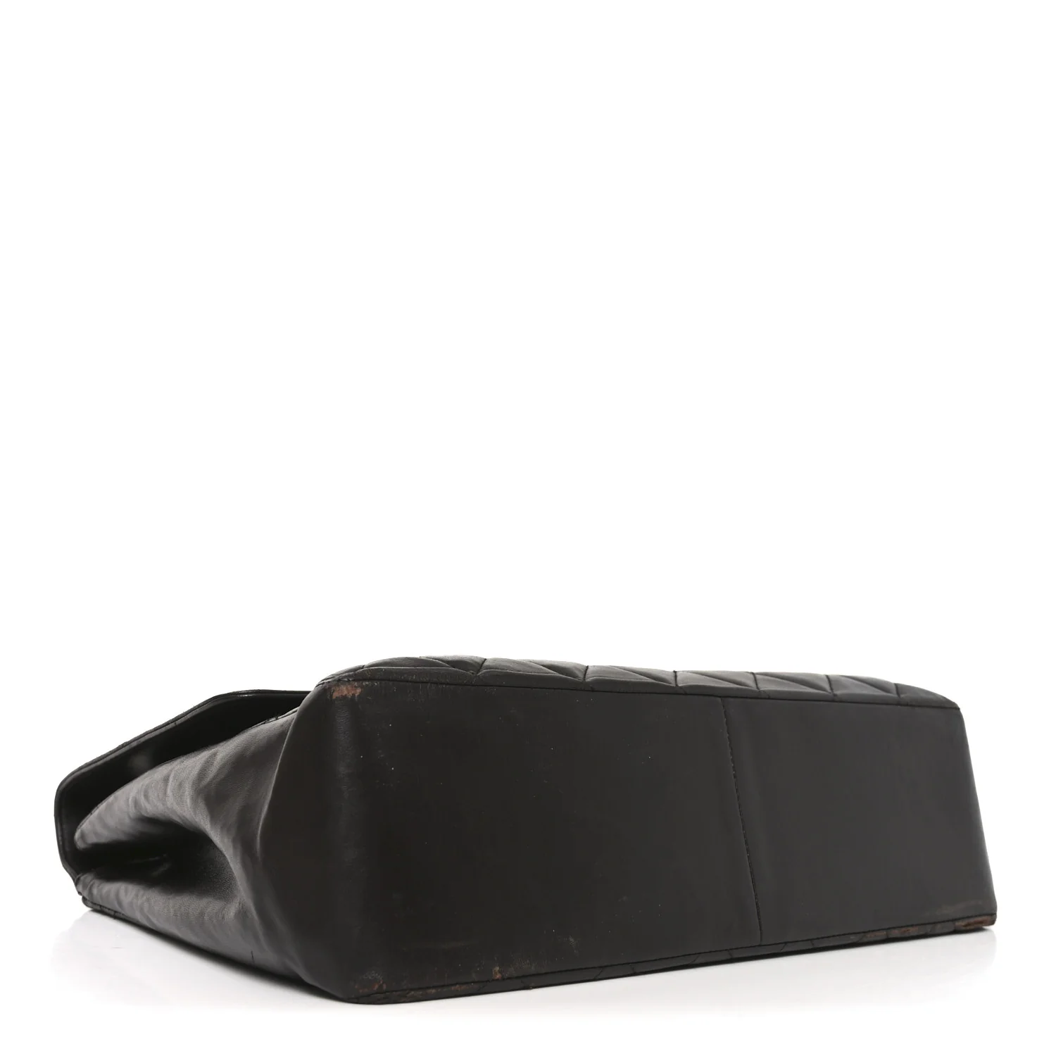 Lambskin Quilted CC Maxi Jumbo Single Flap Brown - Image 4