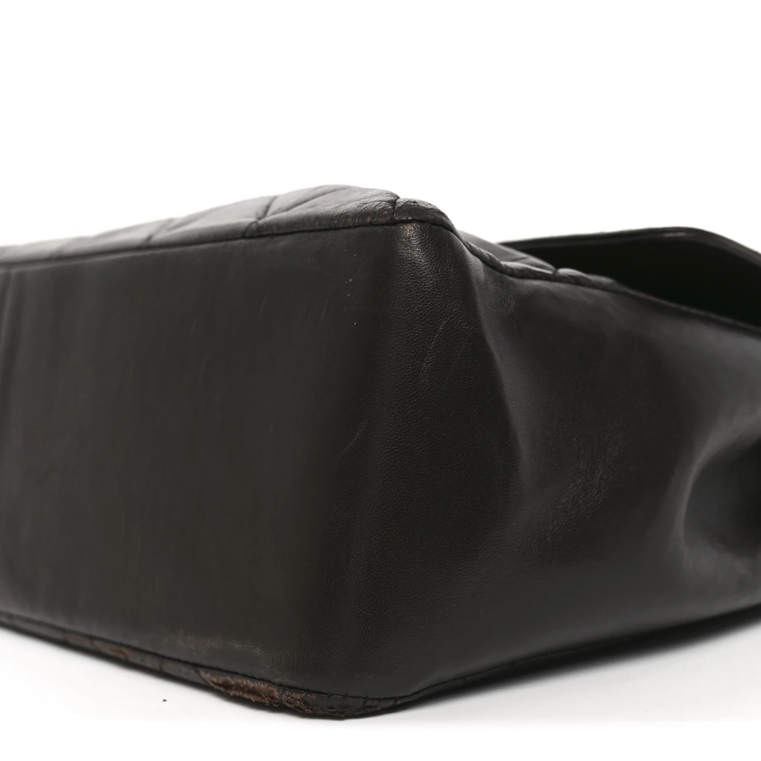 Lambskin Quilted CC Maxi Jumbo Single Flap Brown - Image 9