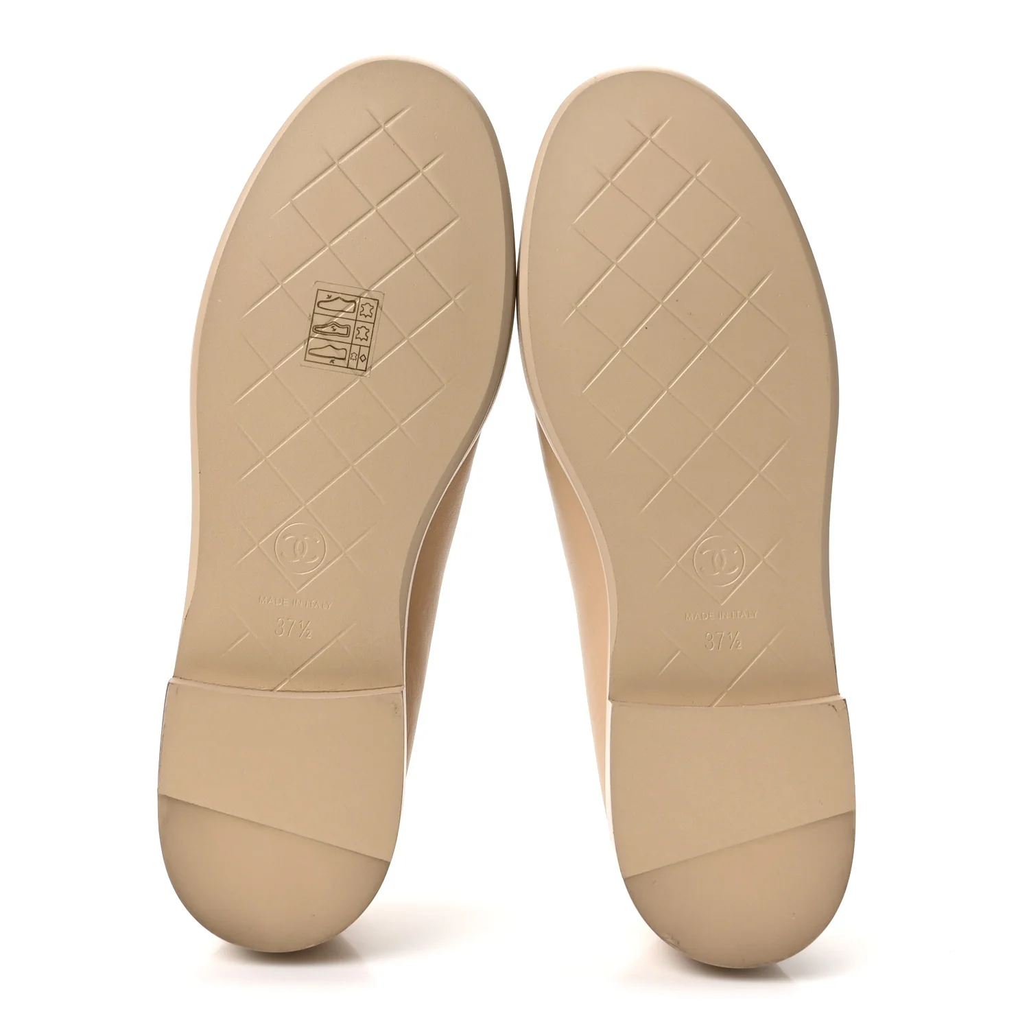 Lambskin Quilted CC Turnlock Loafers 37.5 Beige - Image 6