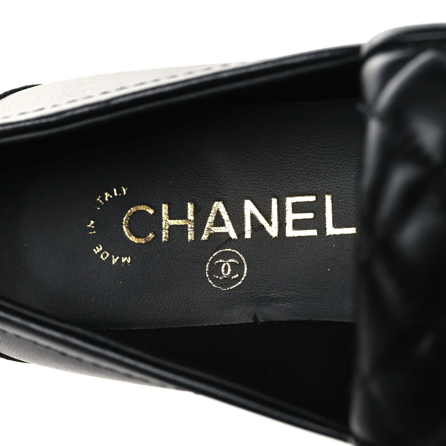 Lambskin Quilted CC Turnlock Loafers 38 Black - Image 9