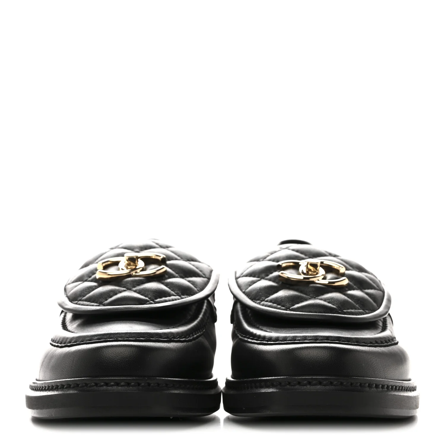 Lambskin Quilted CC Turnlock Loafers 40 Black - Image 3